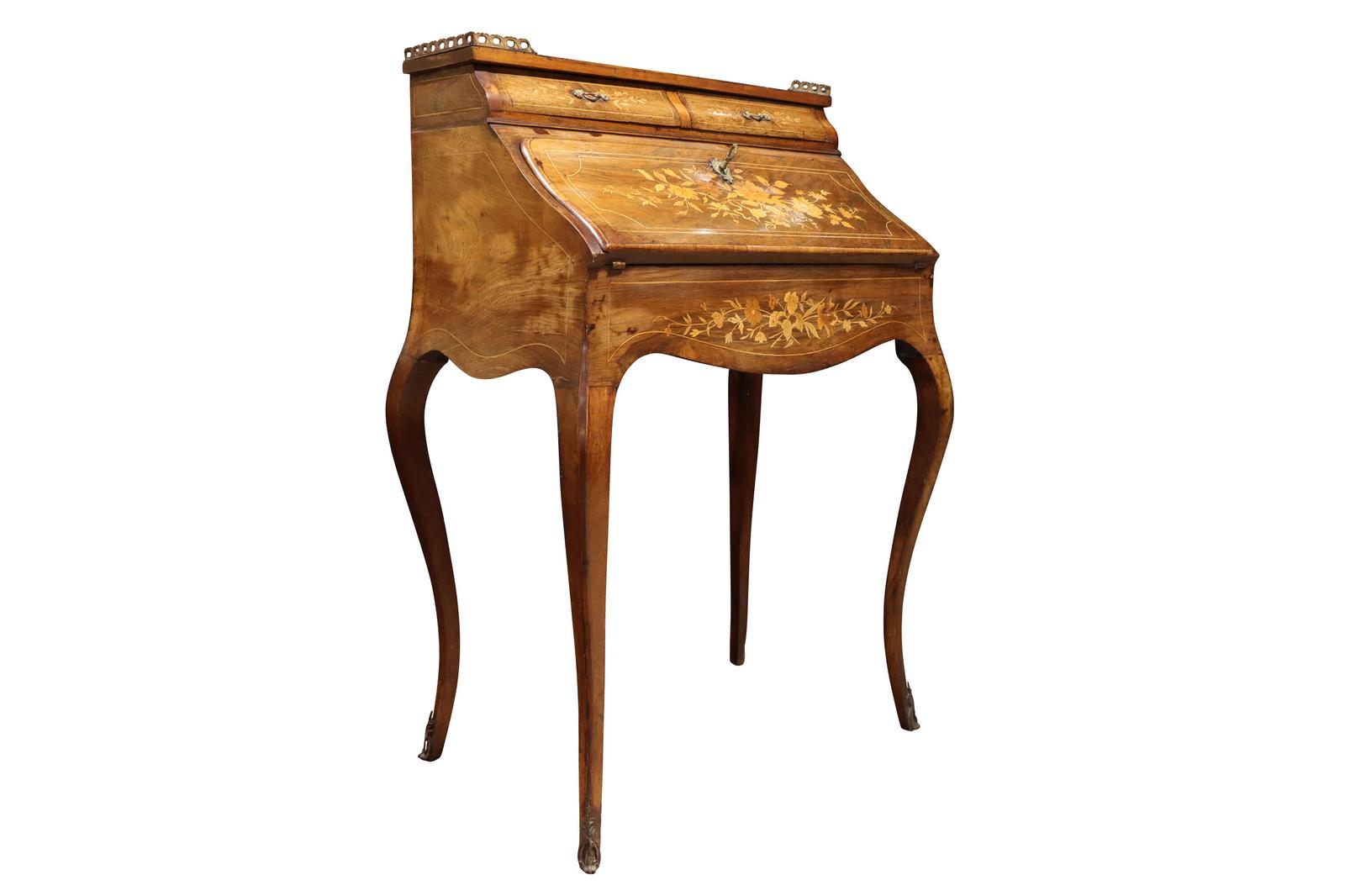 19th Century French Louis XV Style Marquetry Bonheur-du-Jour, Circa 1870 (1 of 7) 19th Century French Louis XV Style Marquetry Bonheur-du-Jour, Circa 1870 (1 of 7)