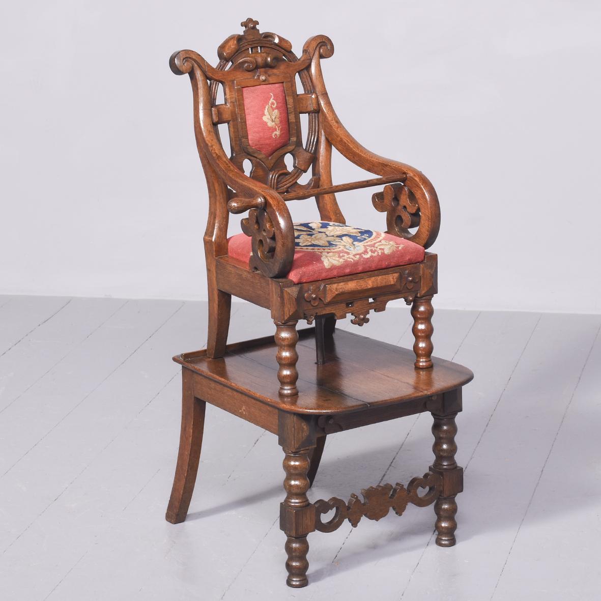 Carved Victorian Child’s Highchair (1 of 12)