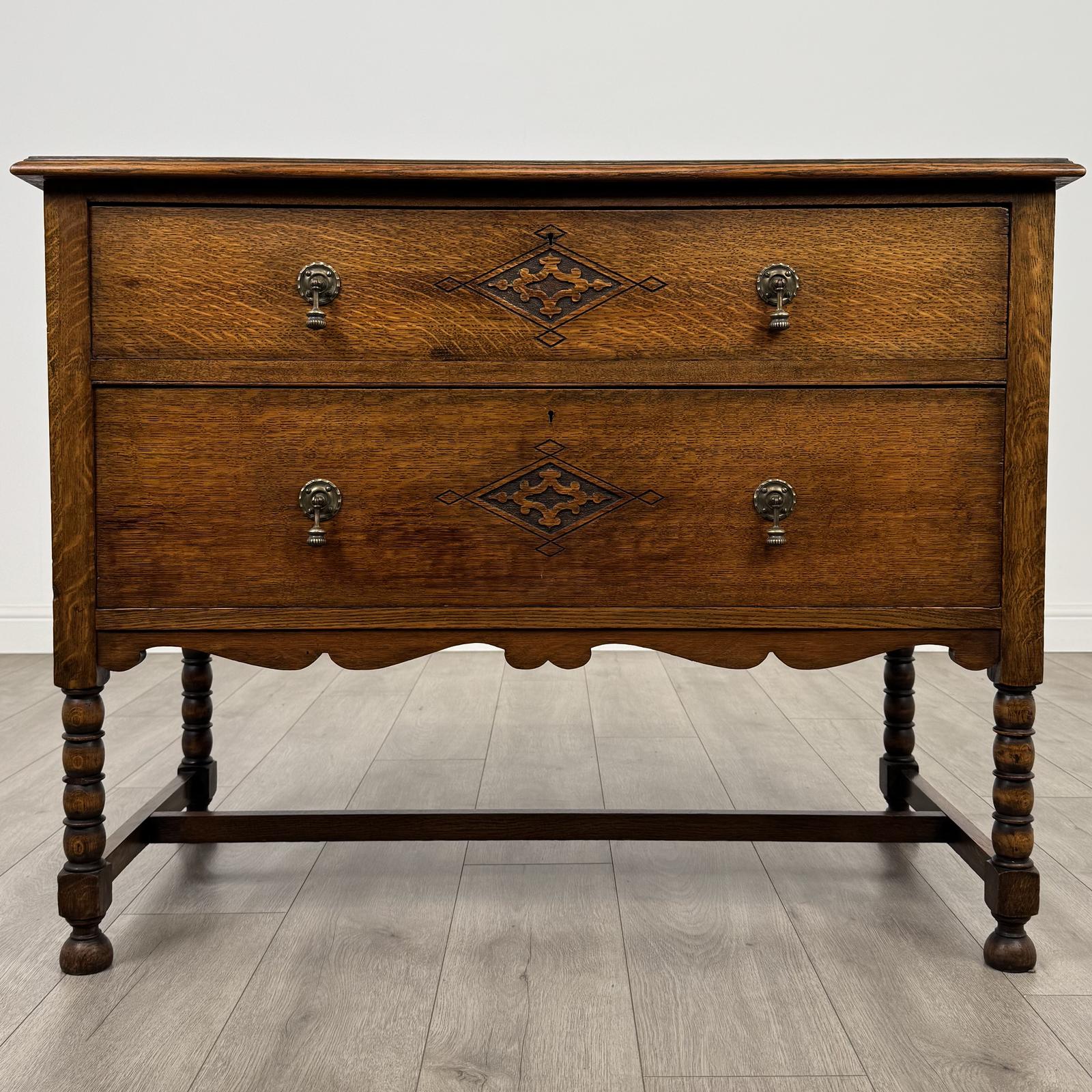 Antique 20th Century Good Quality Chest Of Drawers in Oak (1 of 11)