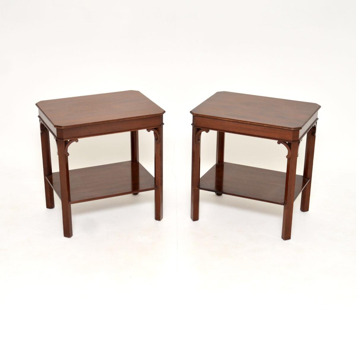 Pair of Antique Mahogany Side Tables (1 of 7)