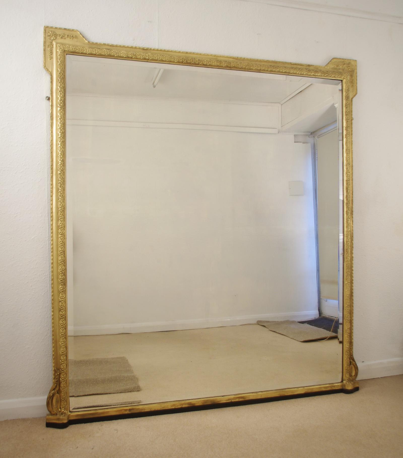 Very Large Victorian Gilt Overmantle Mirror (1 of 9)