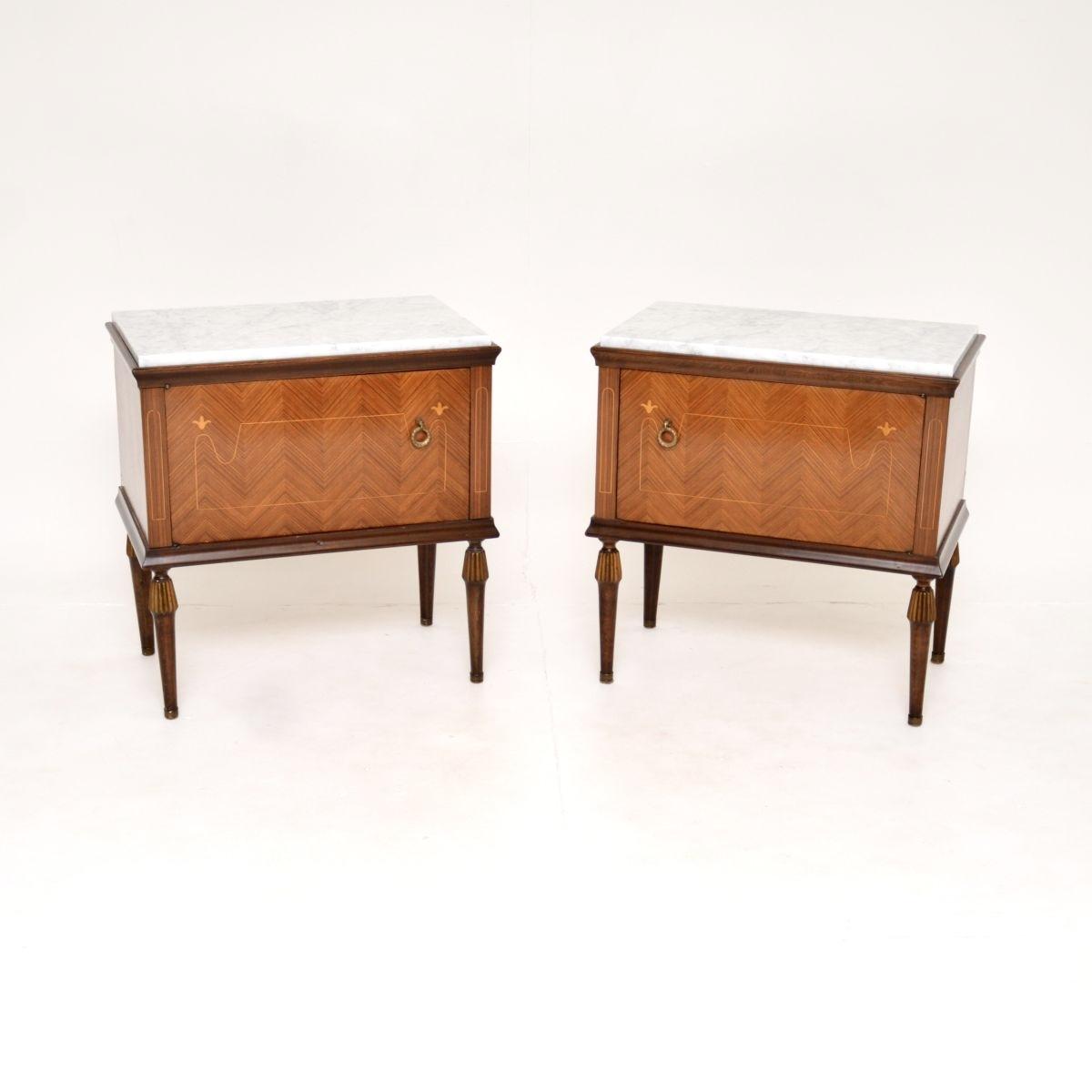 Pair of Vintage Italian Marble Top Bedside Cabinets (1 of 10) Pair of Vintage Italian Marble Top Bedside Cabinets (1 of 10)