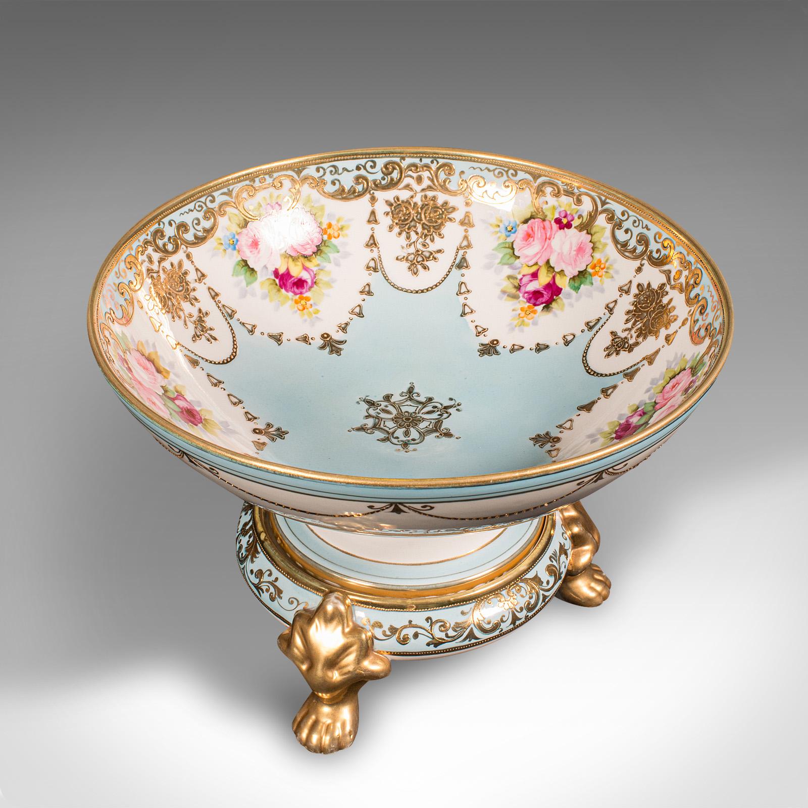 Antique Decorative Footed Bowl, Japanese, Ceramic Serving Dish, Noritake, c.1920 (1 of 12)