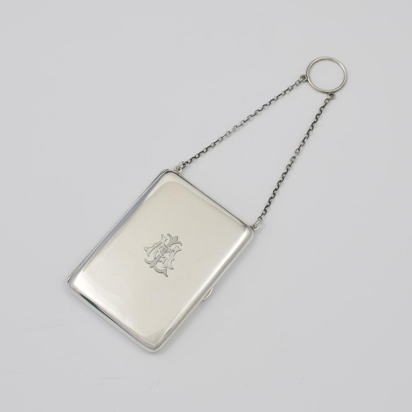 Unusual George V Sterling Silver Ladies Vanity Purse, Card Case & Compact (1 of 7)