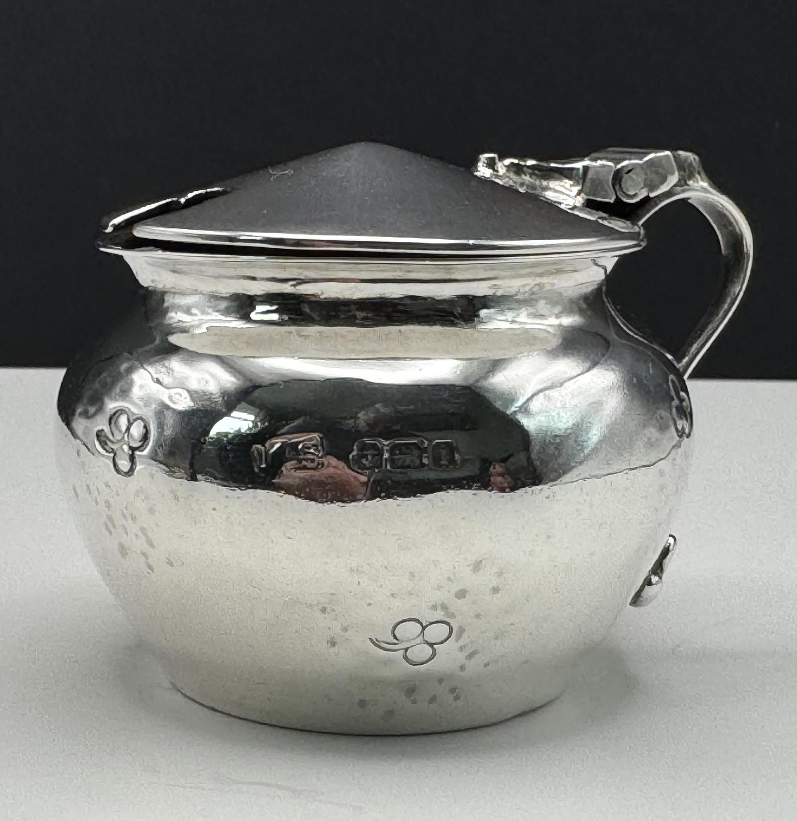 Arts & Crafts Heavy But Small Silver Mustard 1908 (1 of 6)
