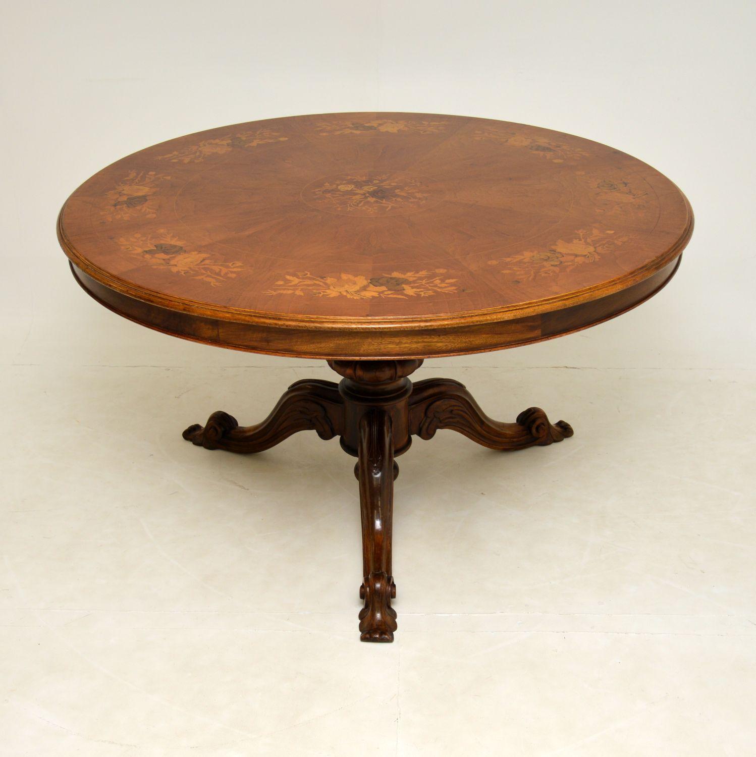 Italian Marquetry Top Walnut Dining Table c.1930 (1 of 10) Italian Marquetry Top Walnut Dining Table c.1930 (1 of 10)