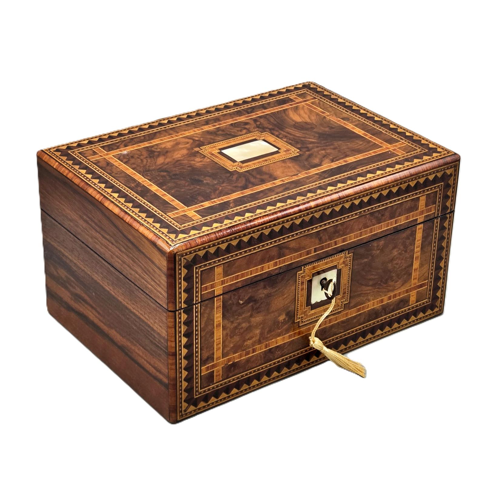 Fine Victorian Burr Walnut & Inlaid Jewellery Box (1 of 8) Fine Victorian Burr Walnut & Inlaid Jewellery Box (1 of 8)