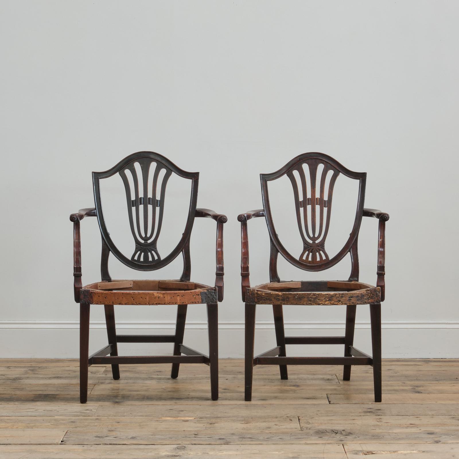 Pair of George III Heppelwhite Mahogany Carver Chairs (1 of 1)