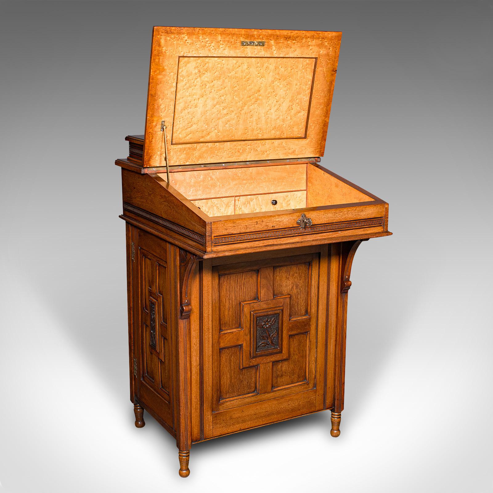 Antique Gentleman's Davenport, English, Walnut, Writing Desk Victorian c.1880 (1 of 12)