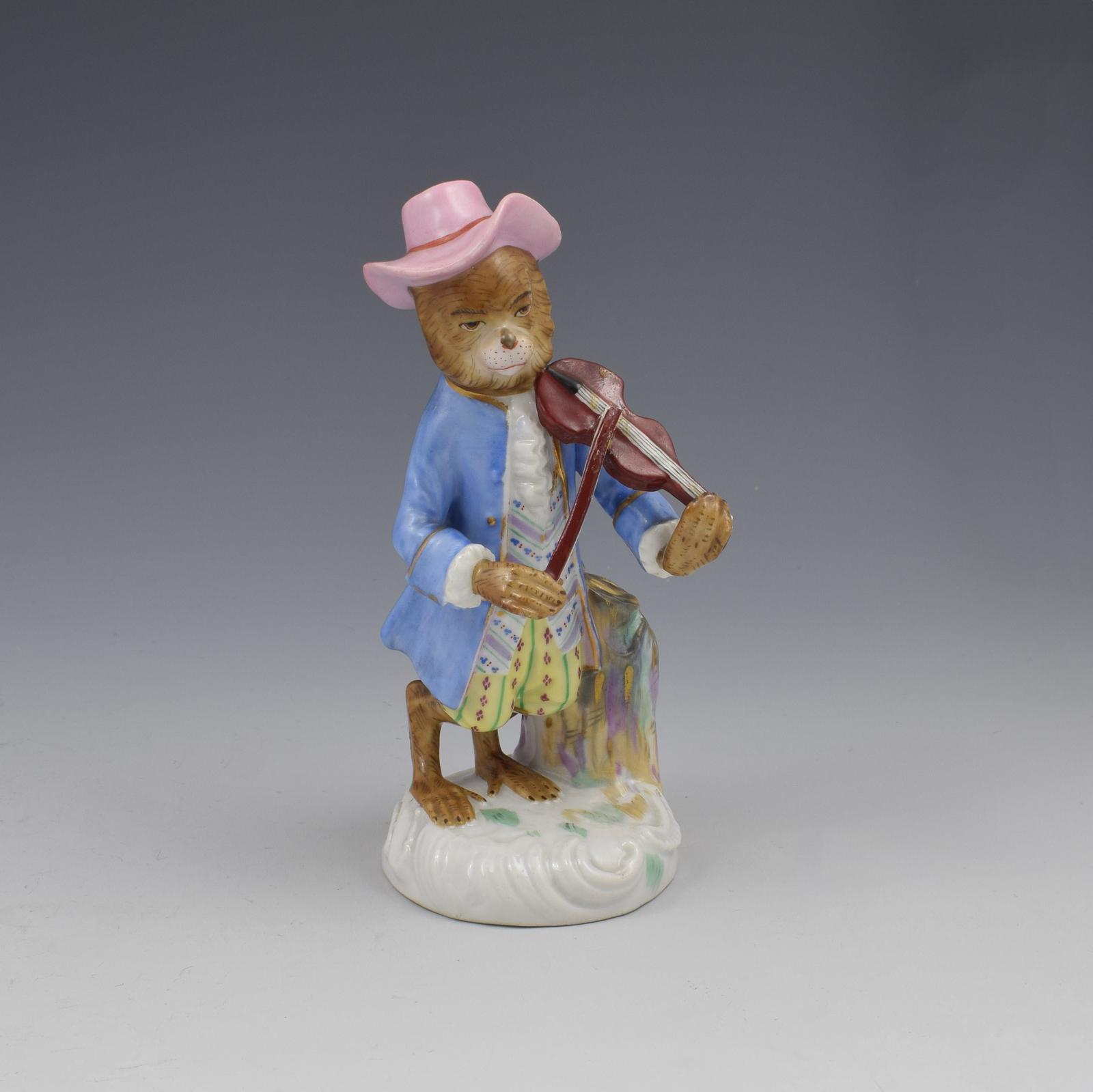 Dresden Porcelain Monkey Band Figure Violin Player (1 of 9)