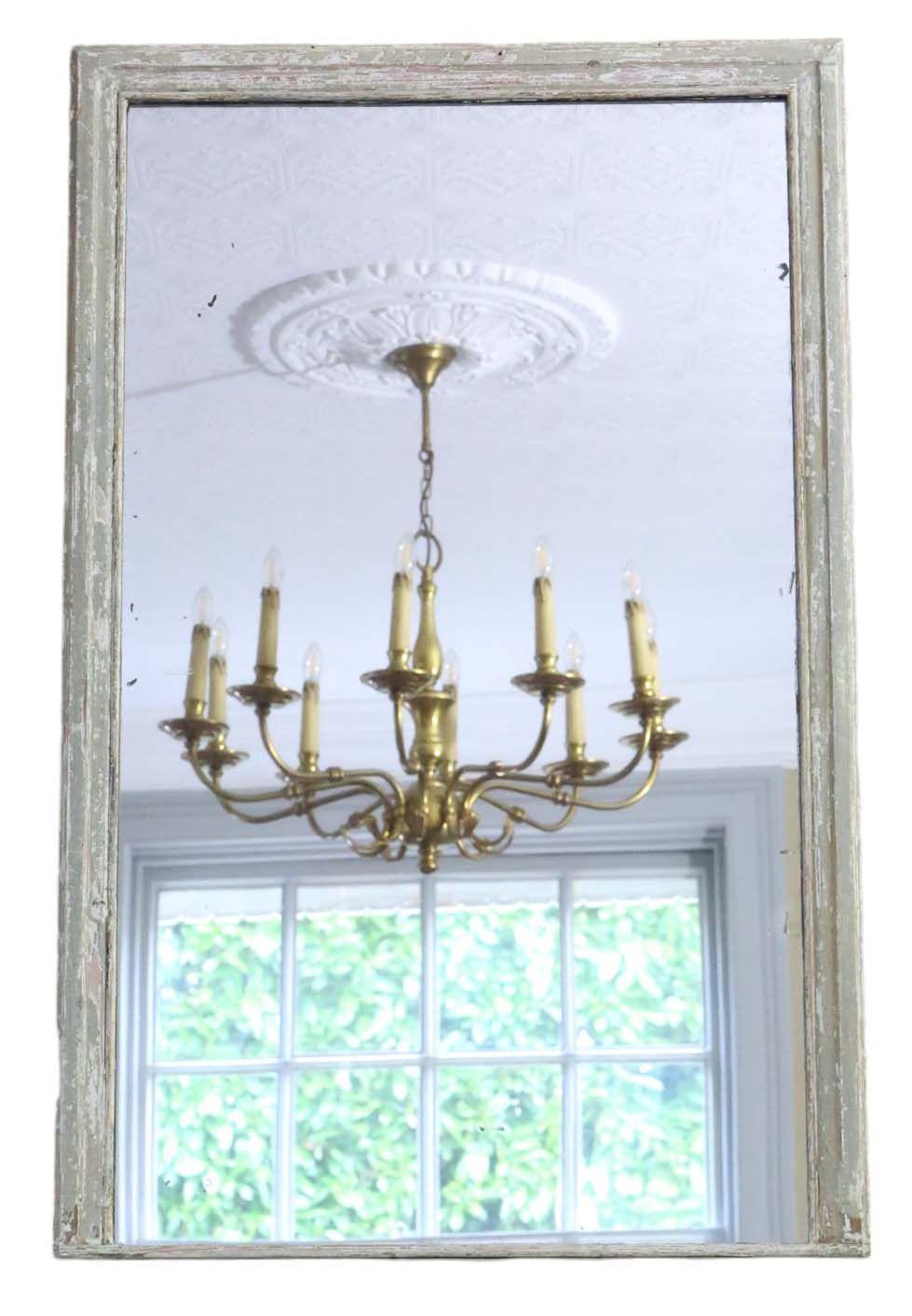 Antique Large Painted Overmantle Wall Mirror from the 19th Century (1 of 7)