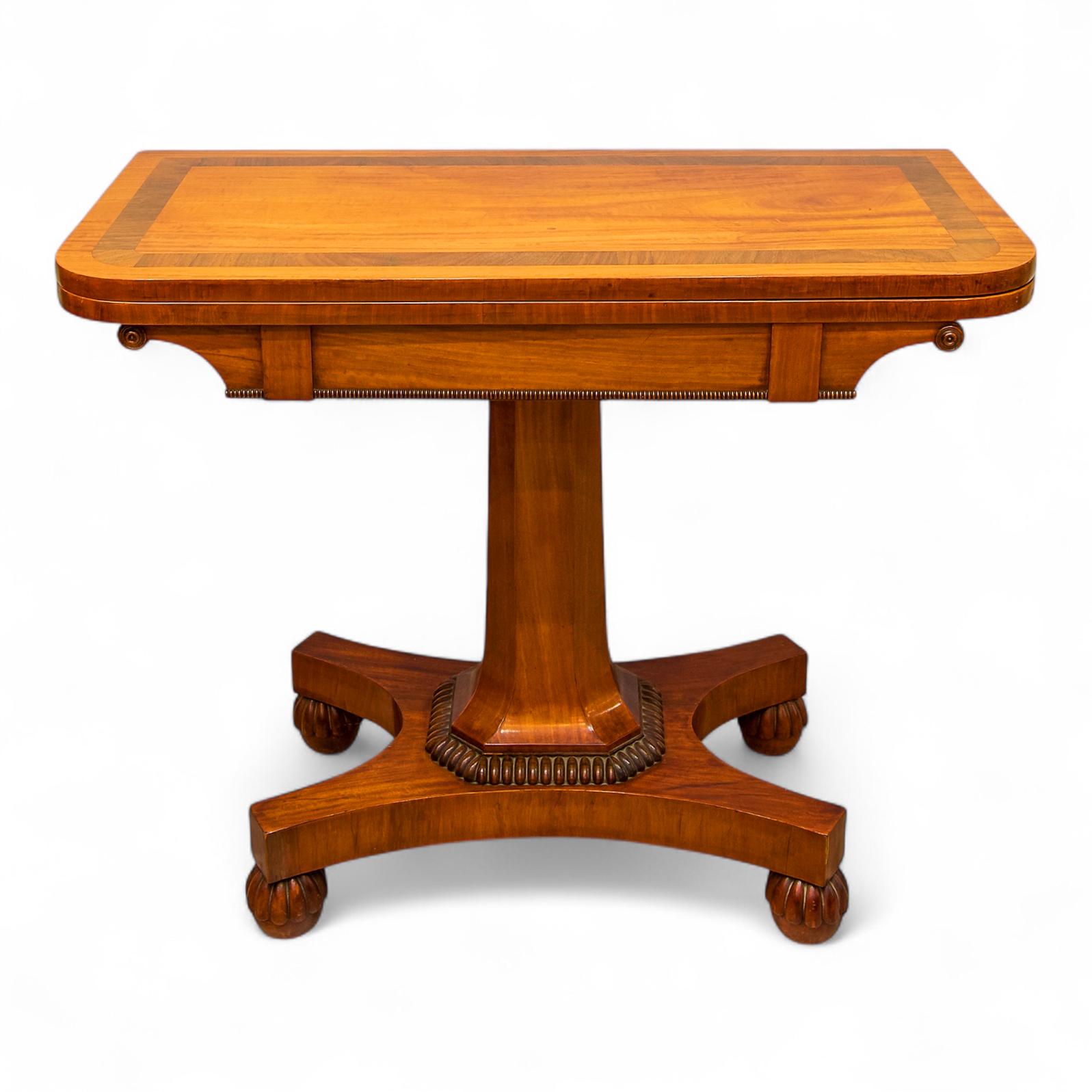Fine Antique Satinwood & Mahogany Side / Games Table (1 of 6)