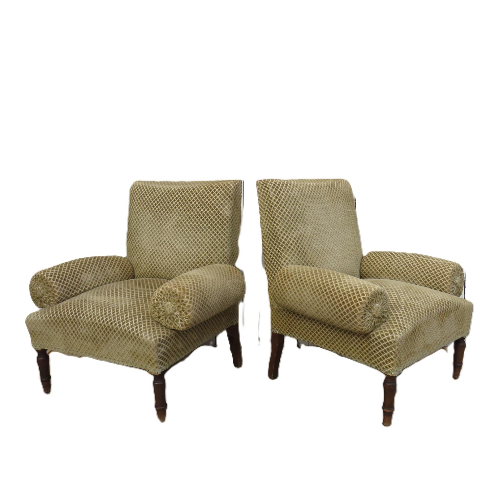 Pair Of Antique Easy Armchairs (1 of 10) Pair Of Antique Easy Armchairs (1 of 10)