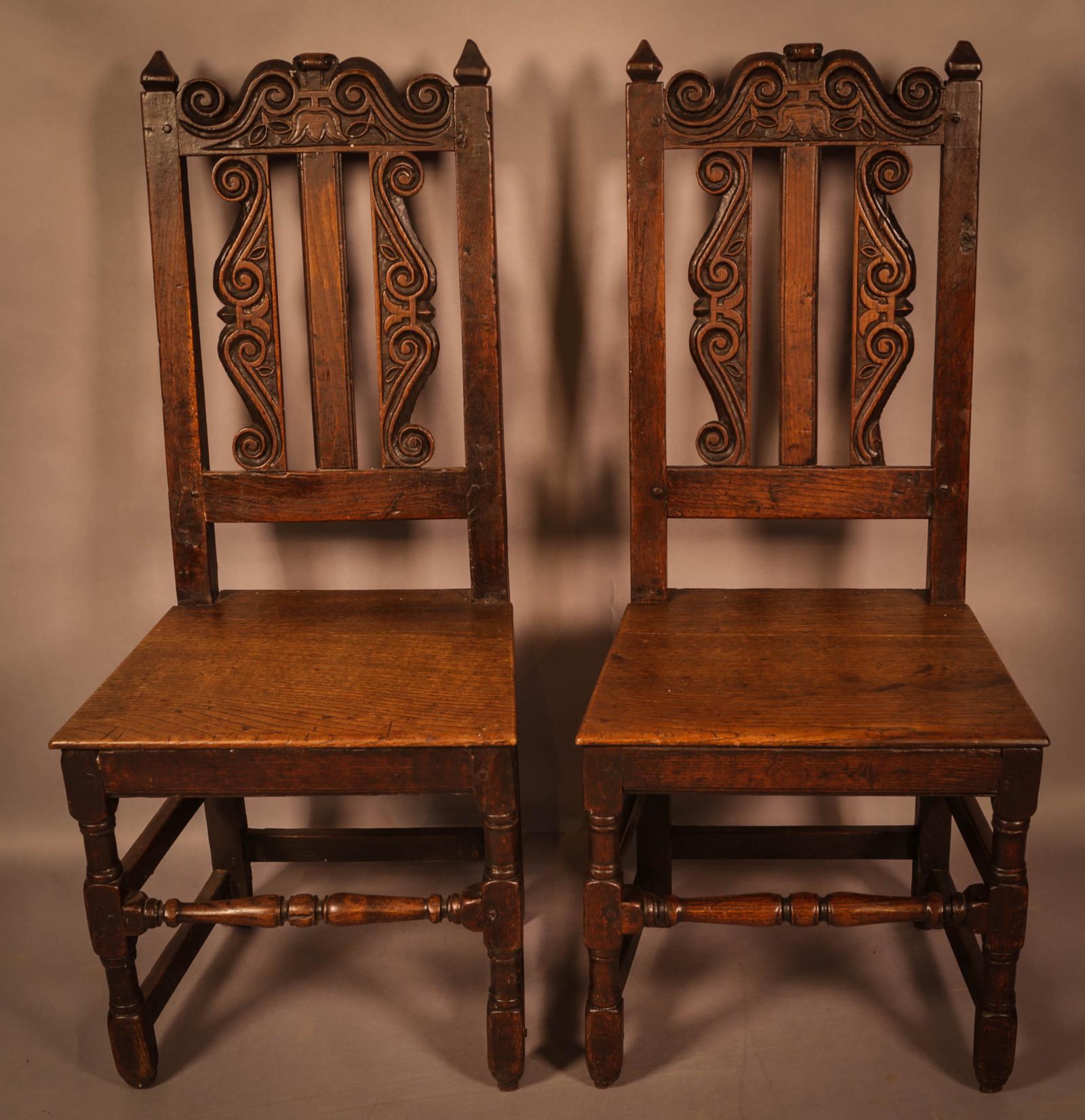 Matching Pair of 17th Century Back Stool Chairs (1 of 8) Matching Pair of 17th Century Back Stool Chairs (1 of 8)