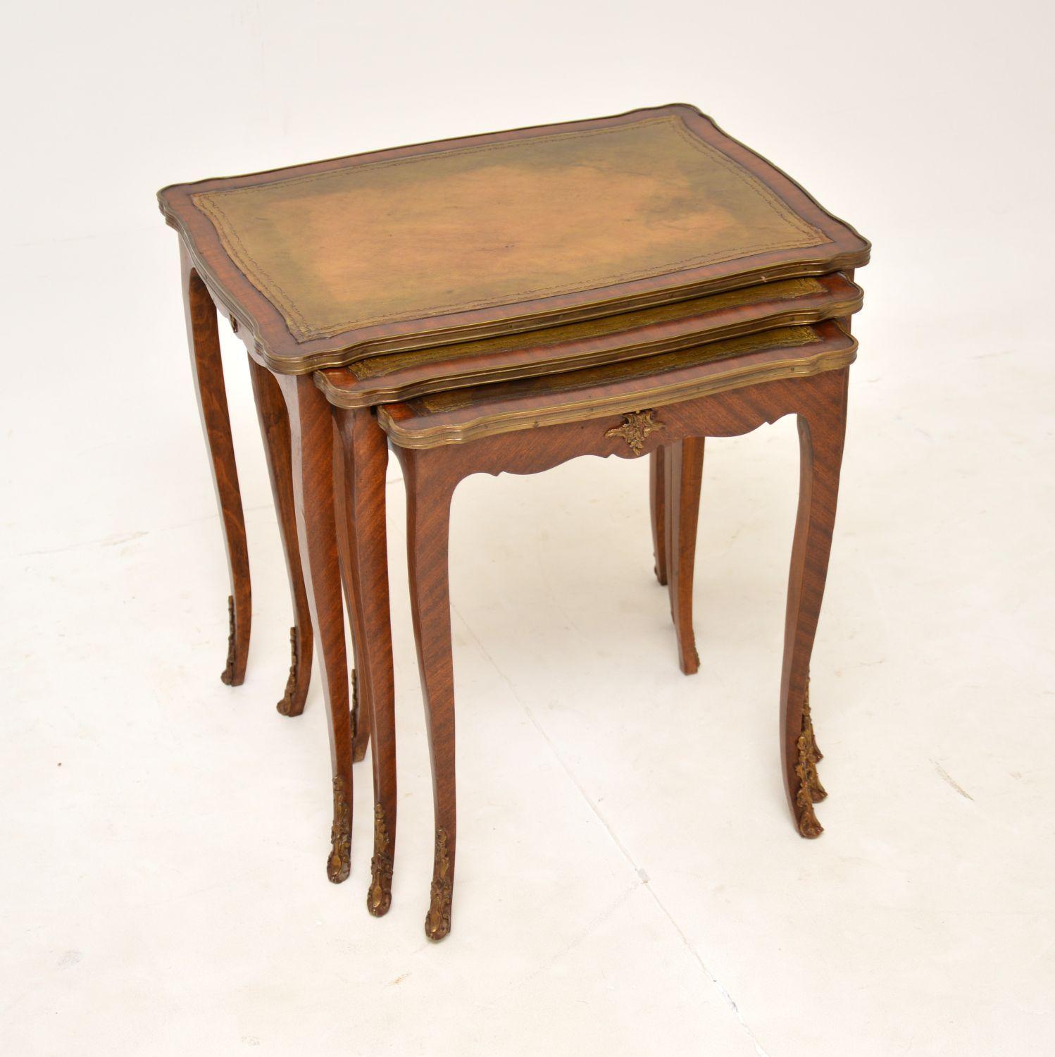 Antique French Leather Top Nest of Tables (1 of 11) Antique French Leather Top Nest of Tables (1 of 11)