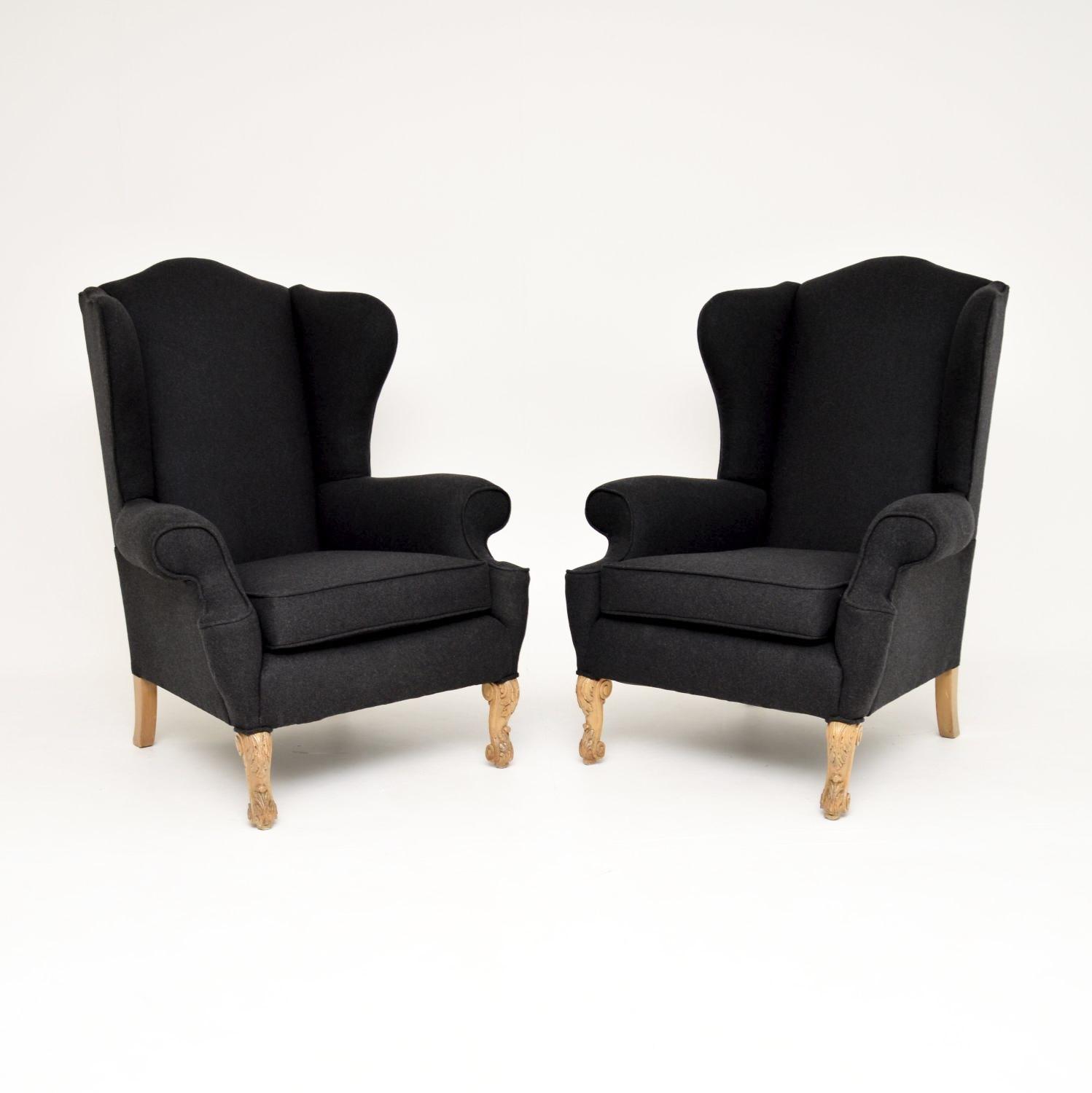 Pair of Antique Wing Back Armchairs by Hille (1 of 8) Pair of Antique Wing Back Armchairs by Hille (1 of 8)