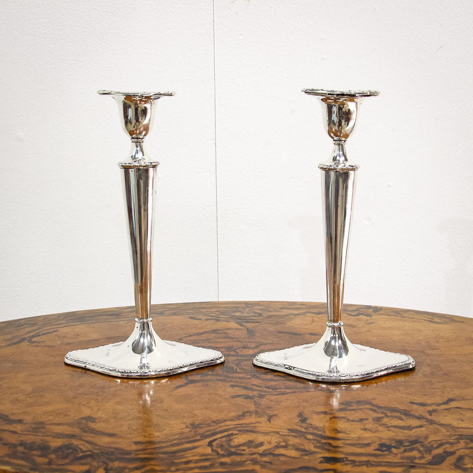 Pair George V Silver Candlesticks (1 of 9)