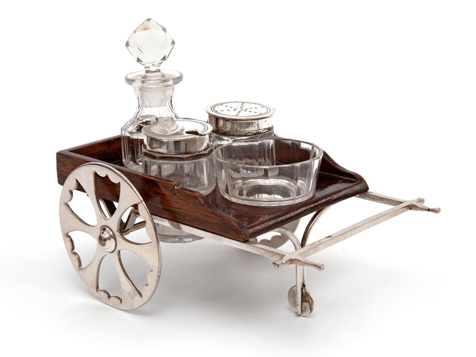 John Grinsell & Son Novelty Victorian Cart Shaped Cruet Set (1 of 6)