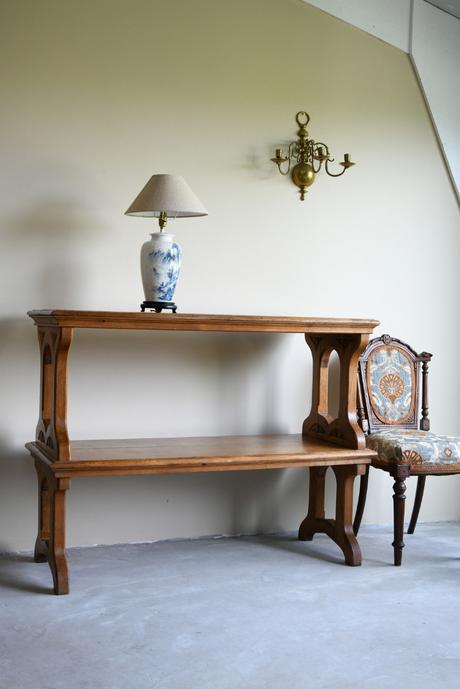 Victorian Gothic Oak Two Tier Serving Buffet Table (1 of 11) Victorian Gothic Oak Two Tier Serving Buffet Table (1 of 11)
