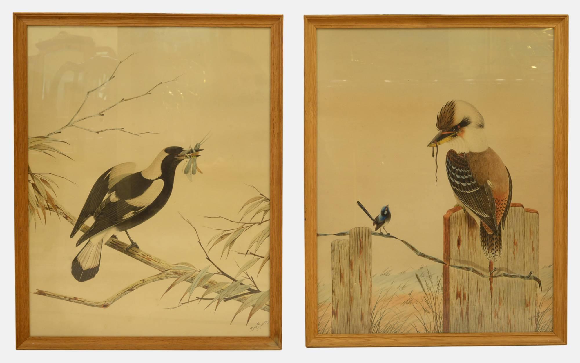 Pair of Australian Watercolours by Tom Howers c.1940 (1 of 6) Pair of Australian Watercolours by Tom Howers c.1940 (1 of 6)