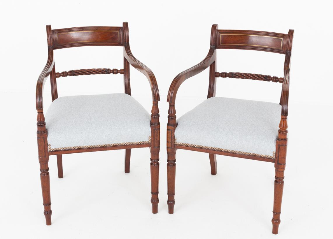 Pair of Regency Mahogany Elbow Chairs (1 of 7)