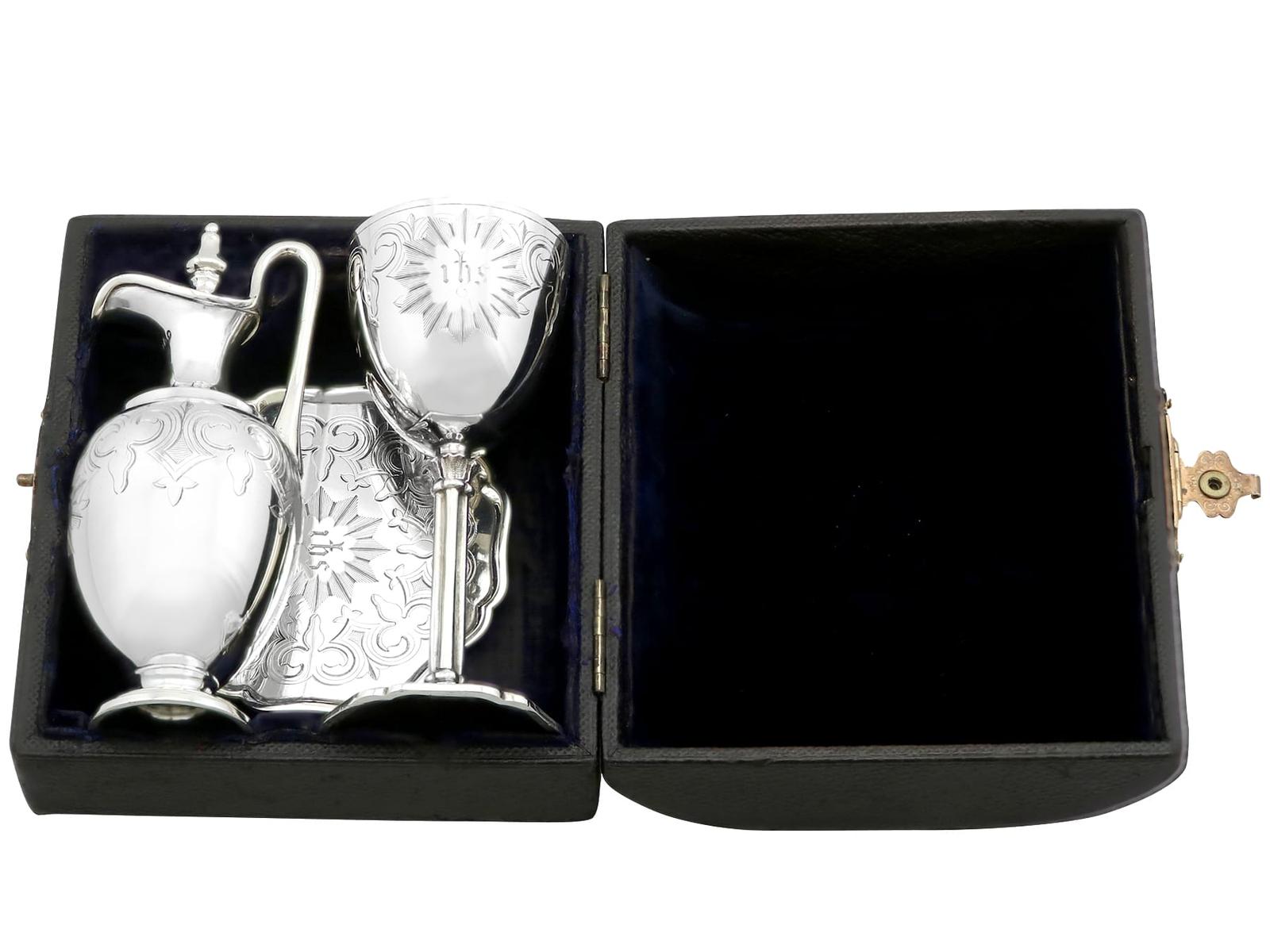 Antique Victorian Sterling Silver Communion Set 1863 (1 of 17)