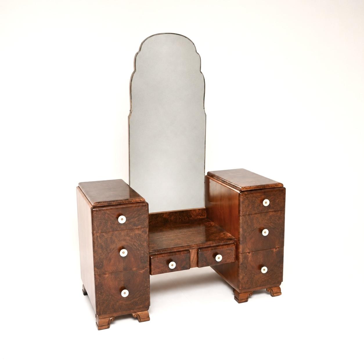 French Art Deco Burr Walnut Dressing Table (1 of 10) French Art Deco Burr Walnut Dressing Table (1 of 10)