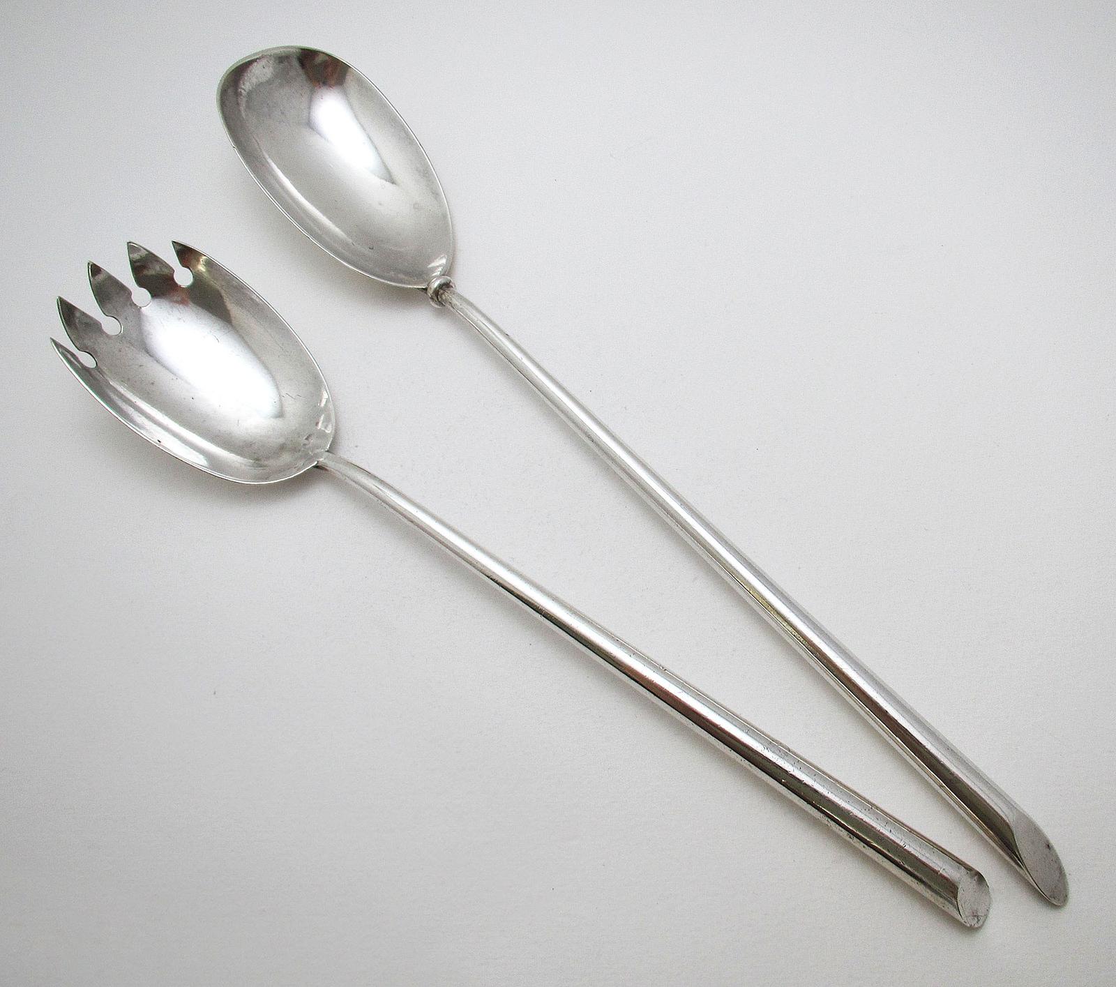 Near Matching Antique Sterling Silver Salad Server Spoon Fork Spork Basting Servers (1 of 10) Near Matching Antique Sterling Silver Salad Server Spoon Fork Spork Basting Servers (1 of 10)