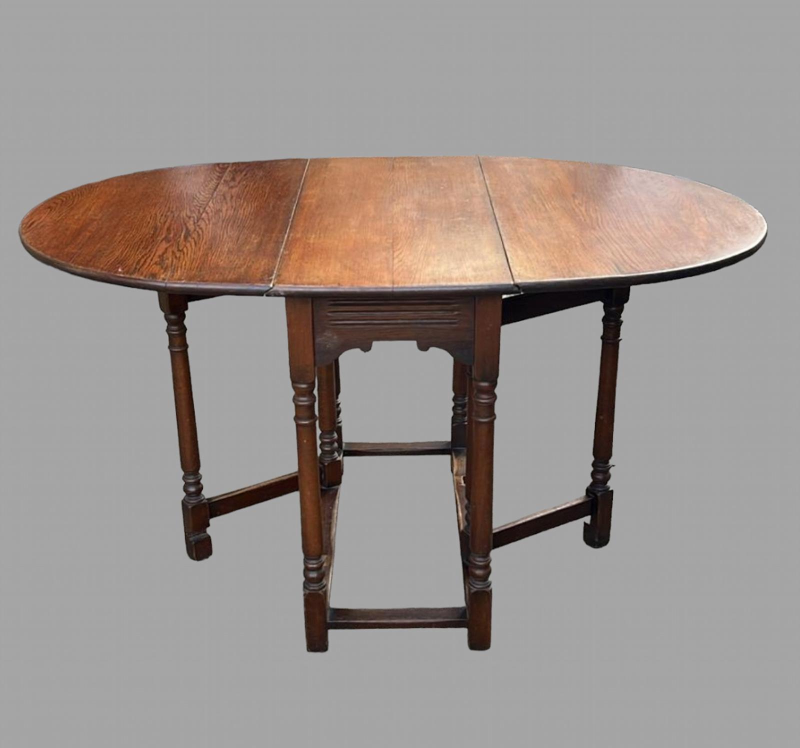 Early 19th Century Oak Drop Leaf Dining Table (1 of 6)