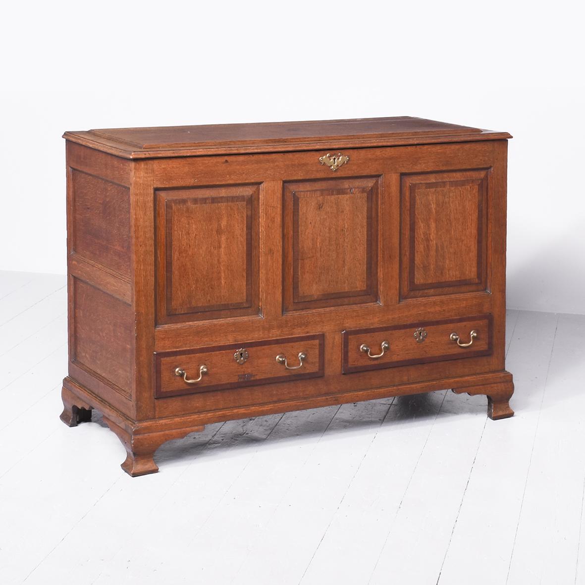 George III Oak Mule Chest or Kist (1 of 11)