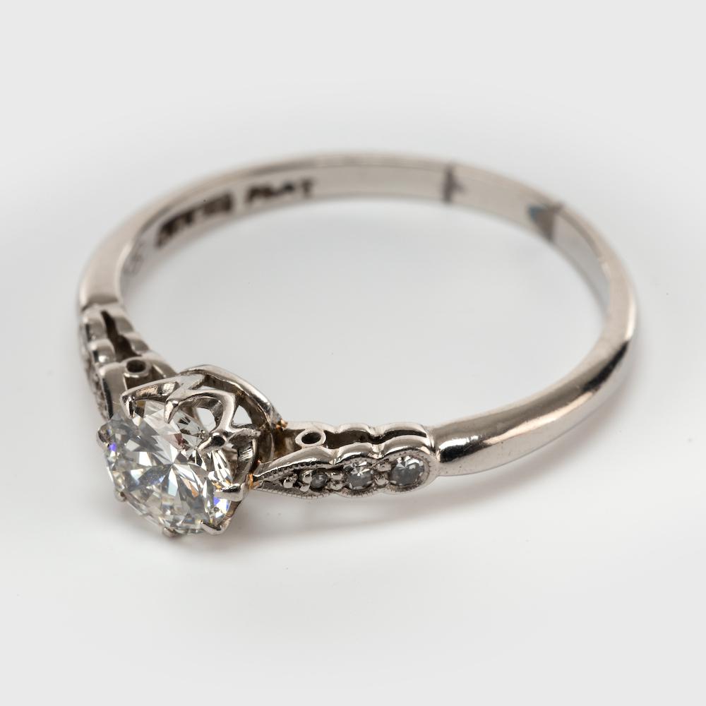 Art Deco 0.62 Carat Transitional Cut Diamond Solitaire Engagement Ring c.1930 (1 of 5) Art Deco 0.62 Carat Transitional Cut Diamond Solitaire Engagement Ring c.1930 (1 of 5)