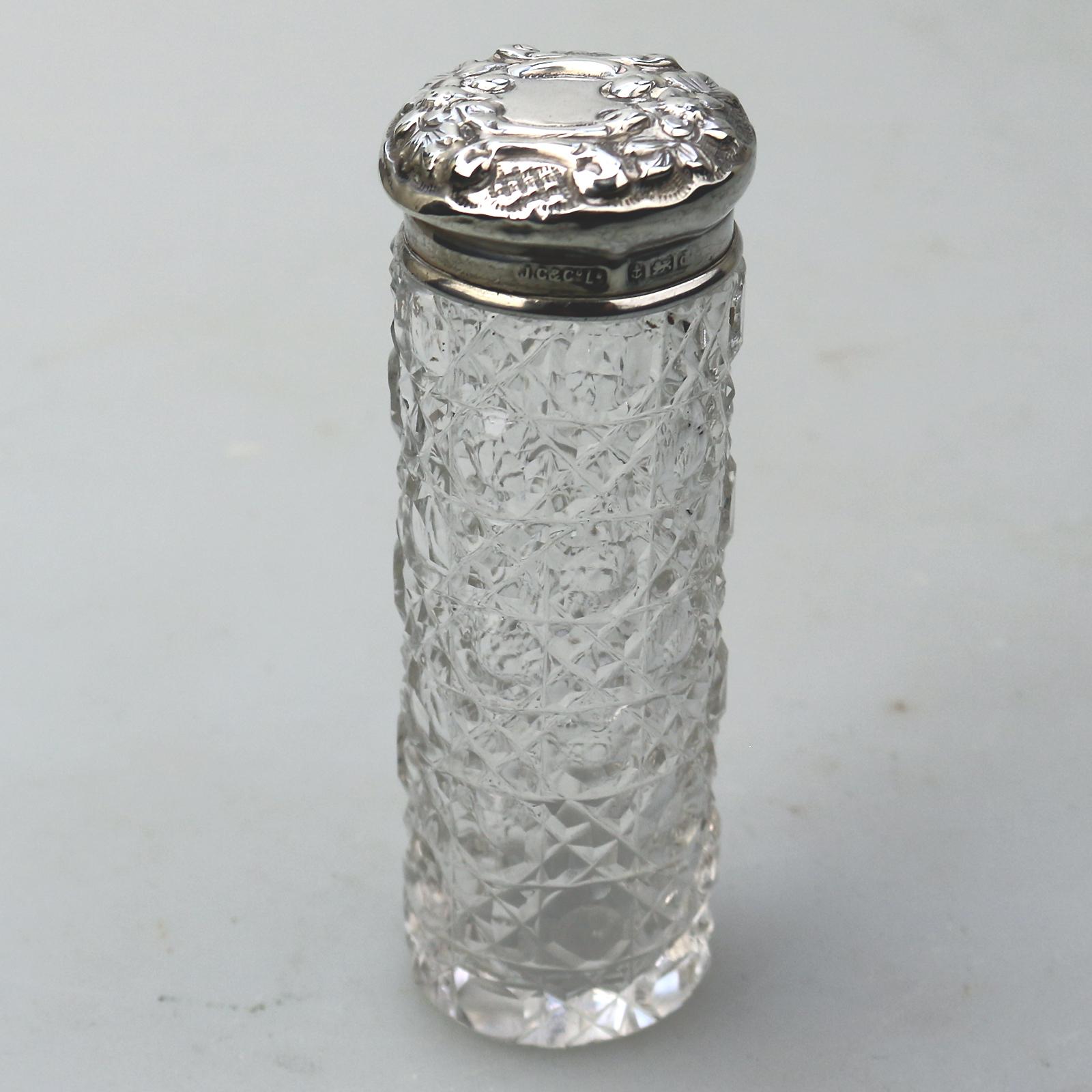 An Antique Solid Silver & Cut Glass Jar (1 of 8) An Antique Solid Silver & Cut Glass Jar (1 of 8)