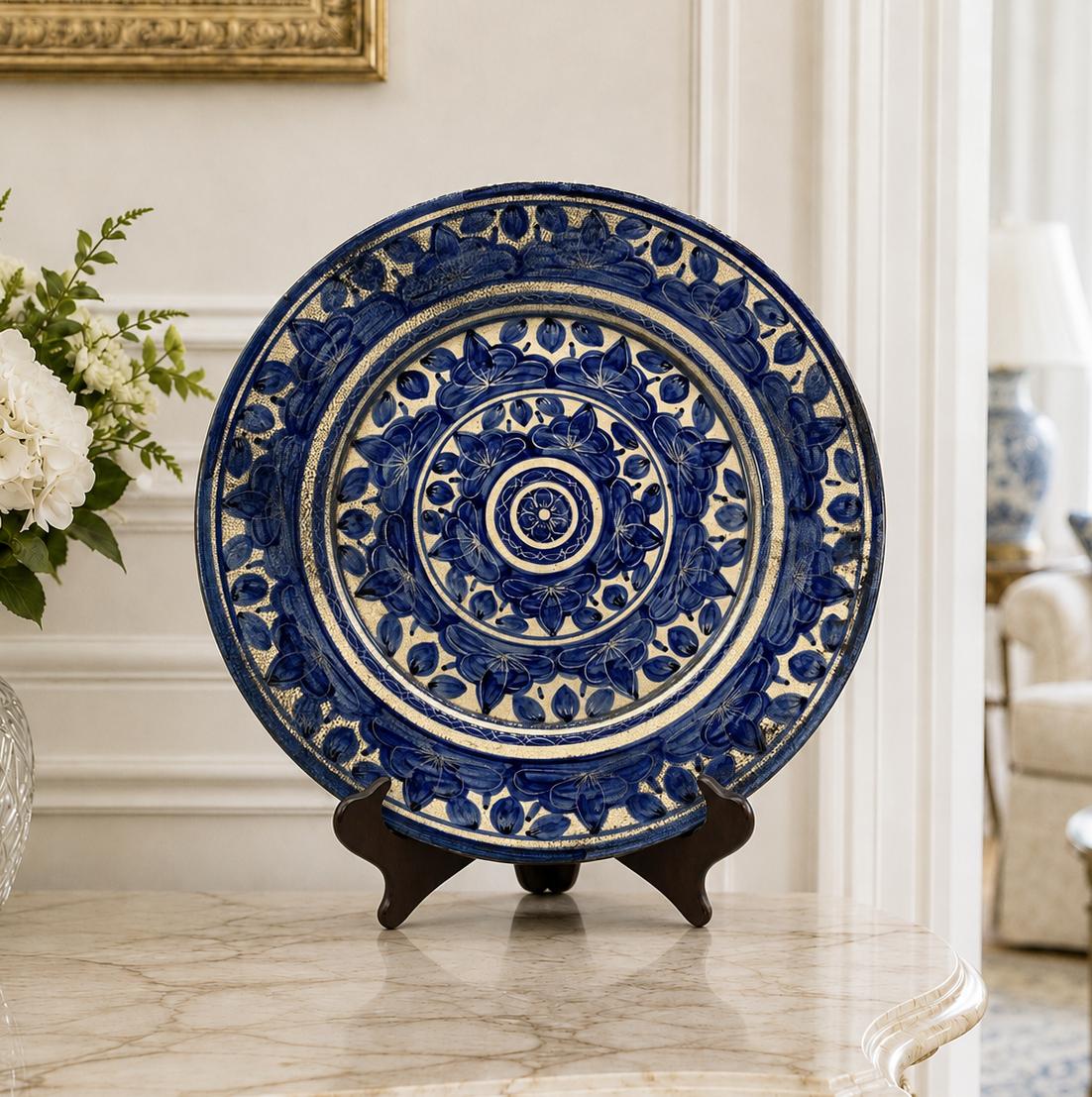 Large Moorish Style Charger Plate Continental Antique Delft Faience Blue & White (1 of 14) Large Moorish Style Charger Plate Continental Antique Delft Faience Blue & White (1 of 14)