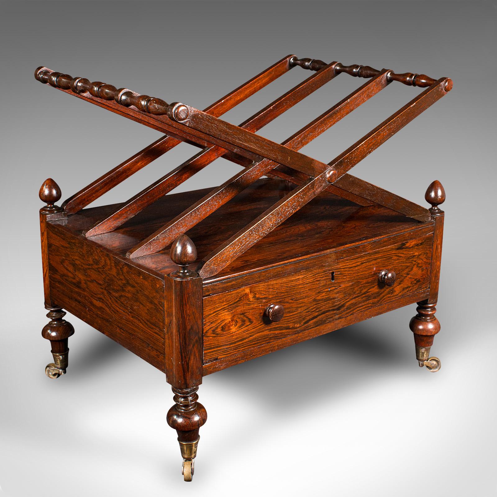 Antique Canterbury Rack, English, 3 Section, Magazine, Newspaper Stand, Regency (1 of 9)