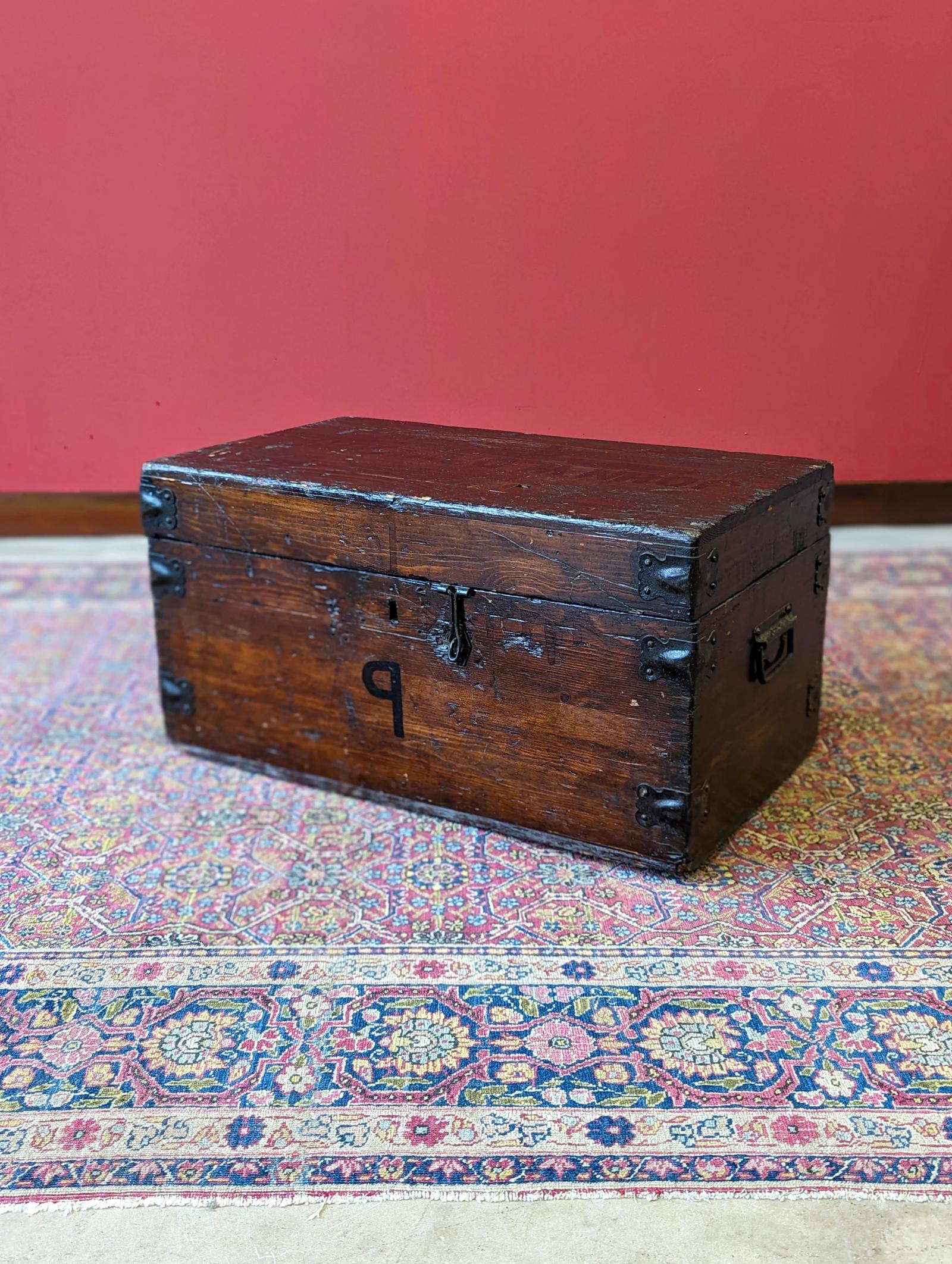 Antique Early 20th Century Pine Military Chest (1 of 10)