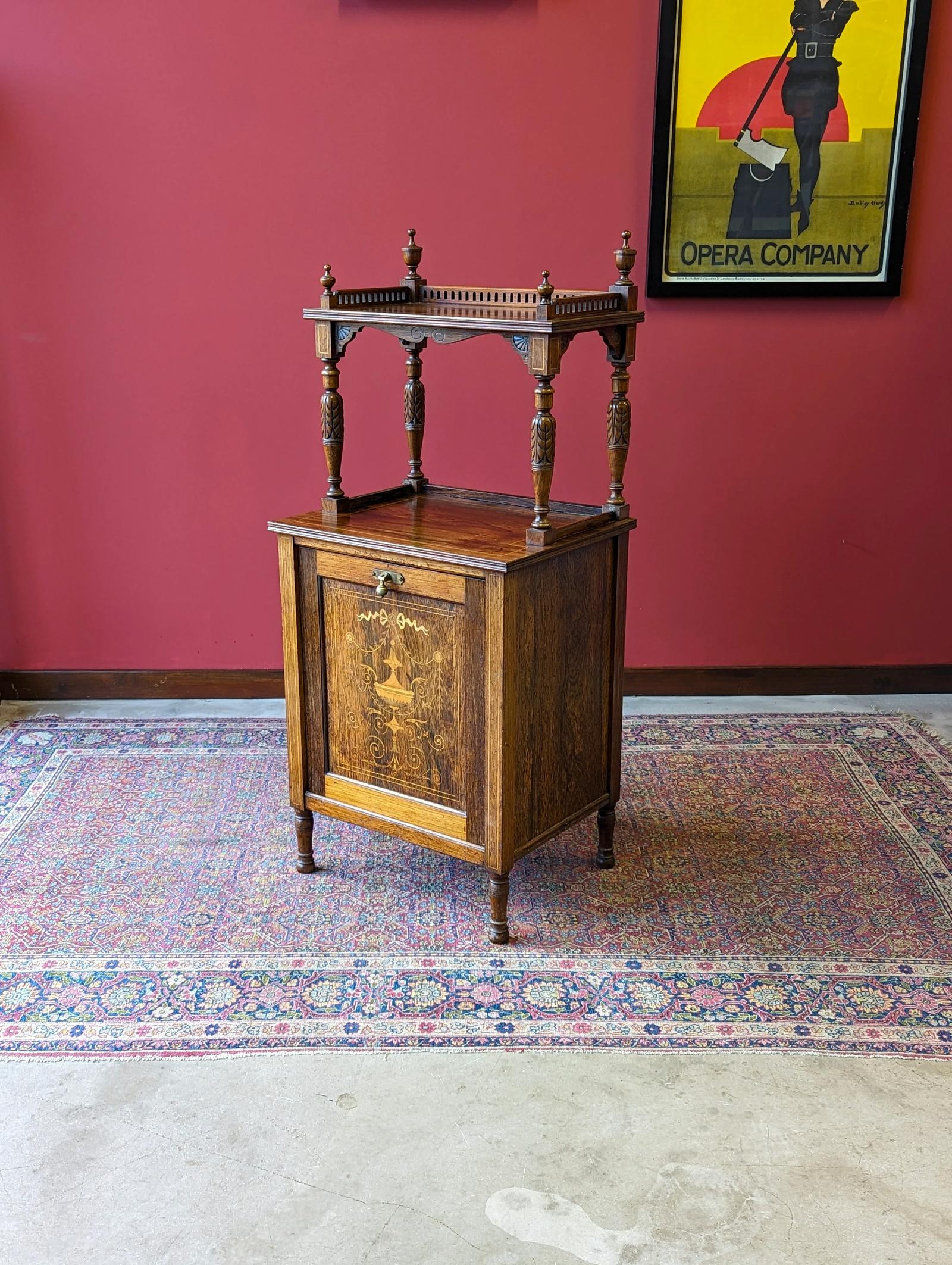 Antique Edwardian Inlaid Rosewood Purdonium / Coal Store (1 of 10) Antique Edwardian Inlaid Rosewood Purdonium / Coal Store (1 of 10)