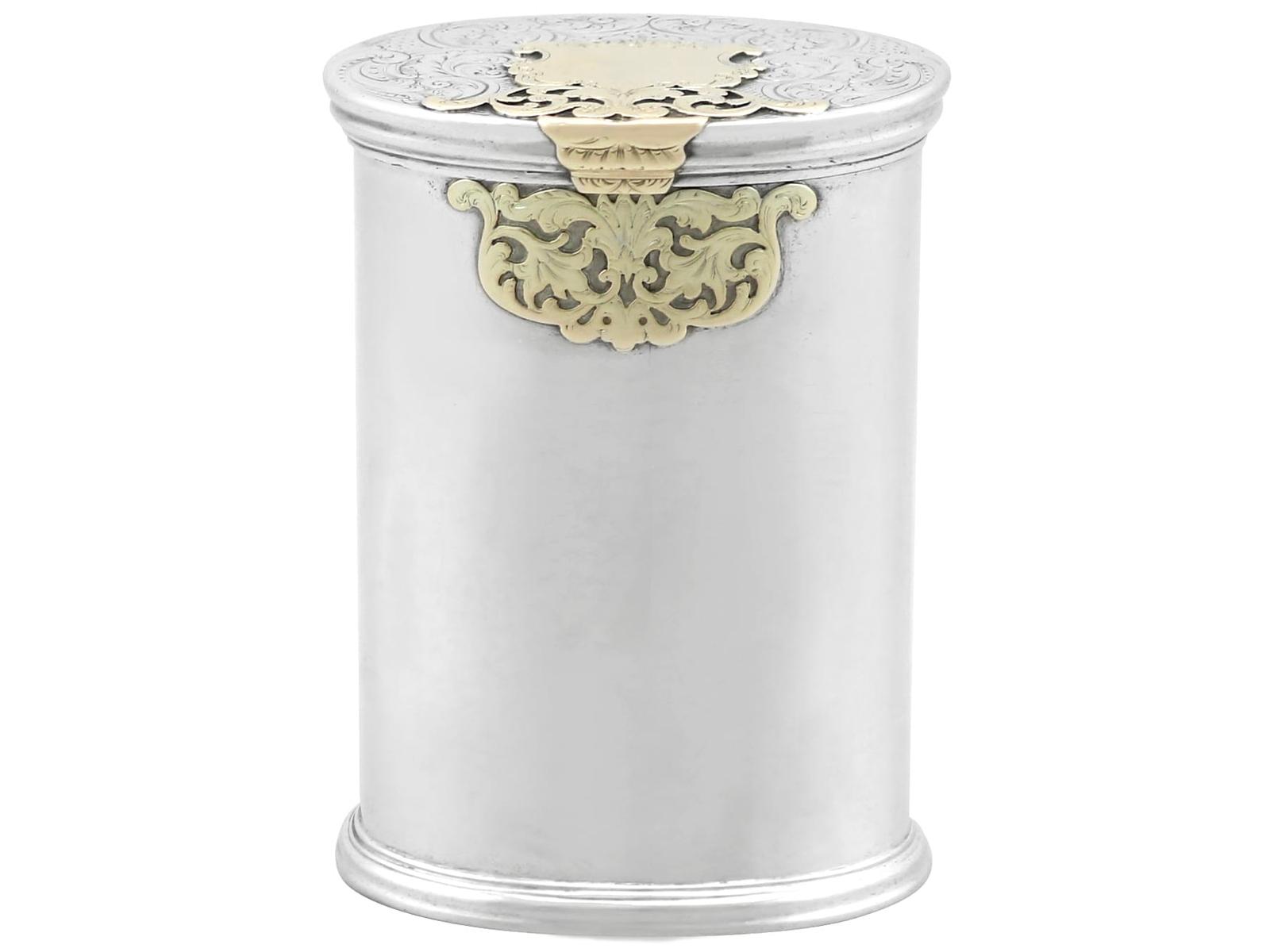 Antique Victorian Scottish Sterling Silver & 15ct Yellow Gold Box (1 of 15)