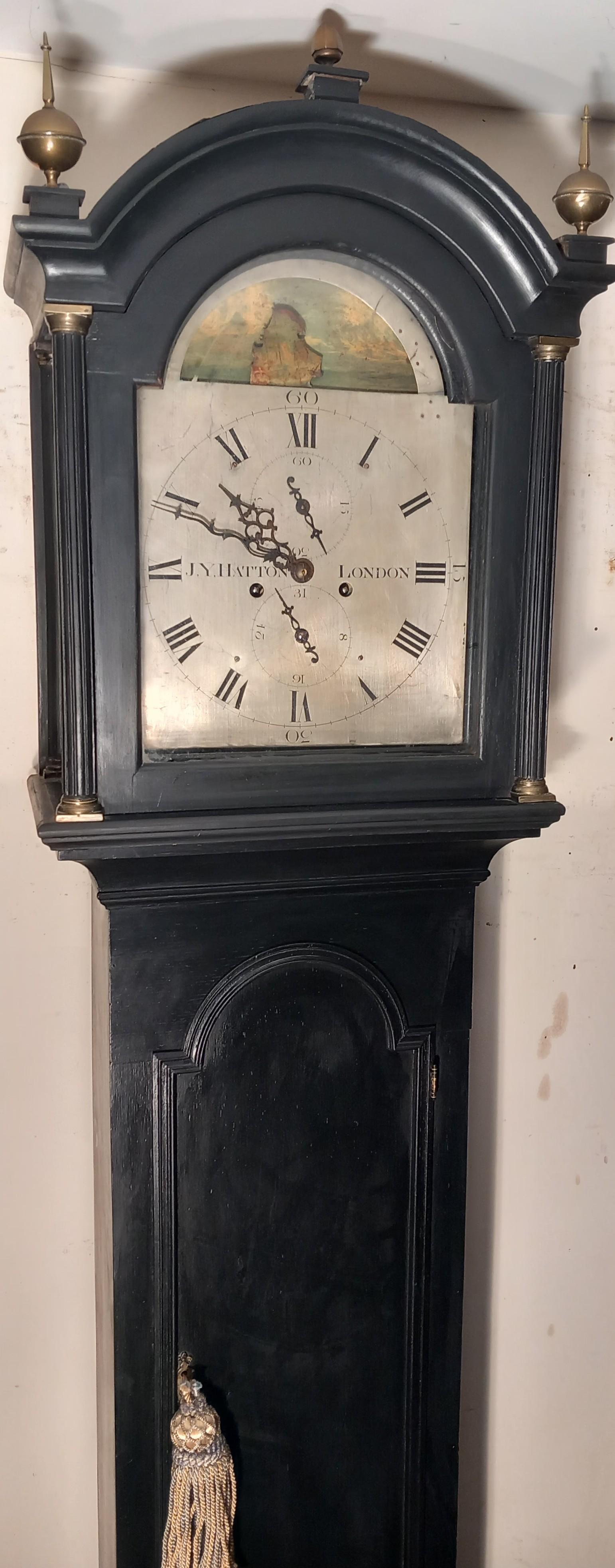 Silver Dial "London" R/ship Longcase Clock (1 of 5)