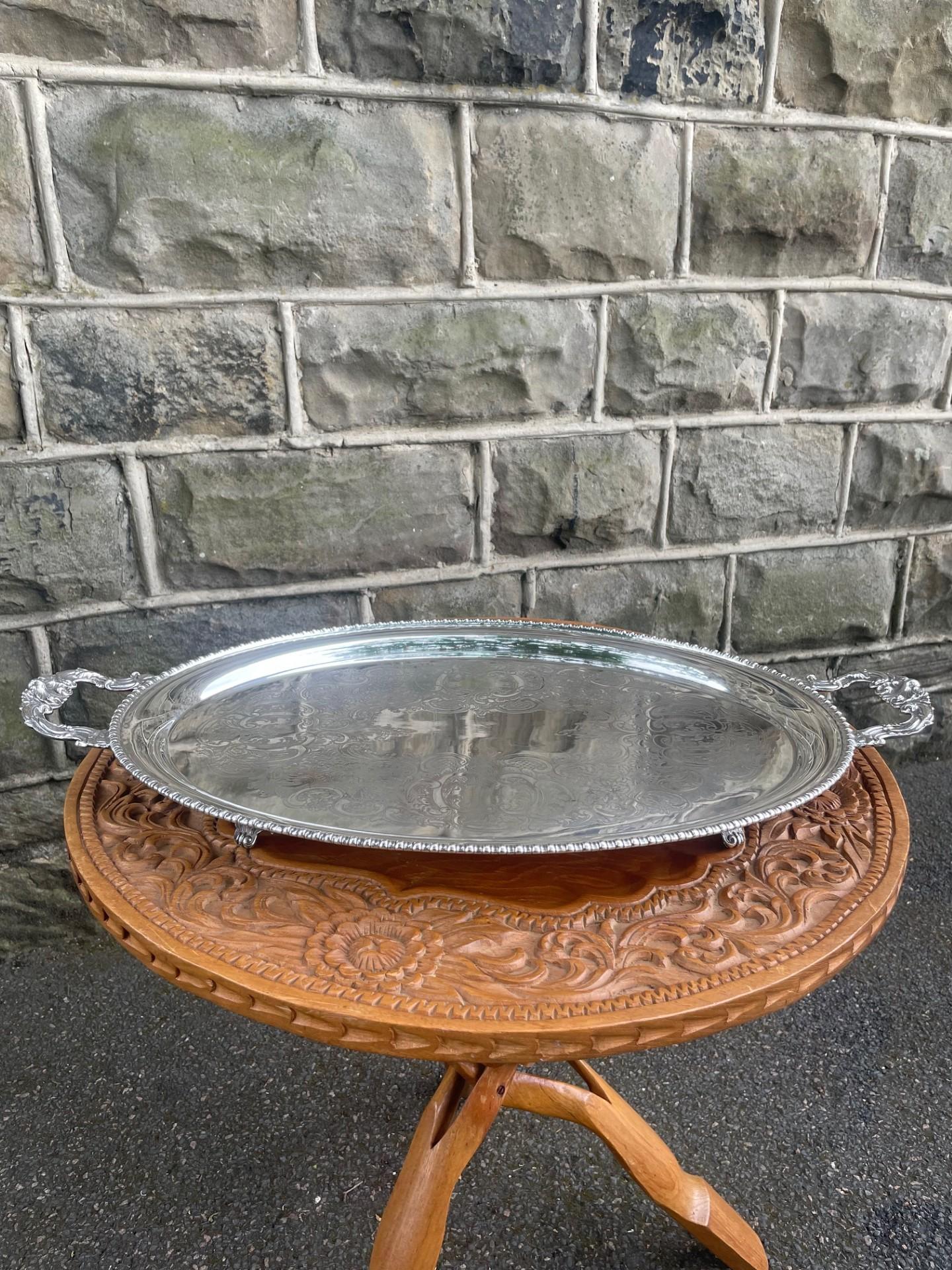 Large Antique Silver Plated Serving Tray (1 of 10) Large Antique Silver Plated Serving Tray (1 of 10)