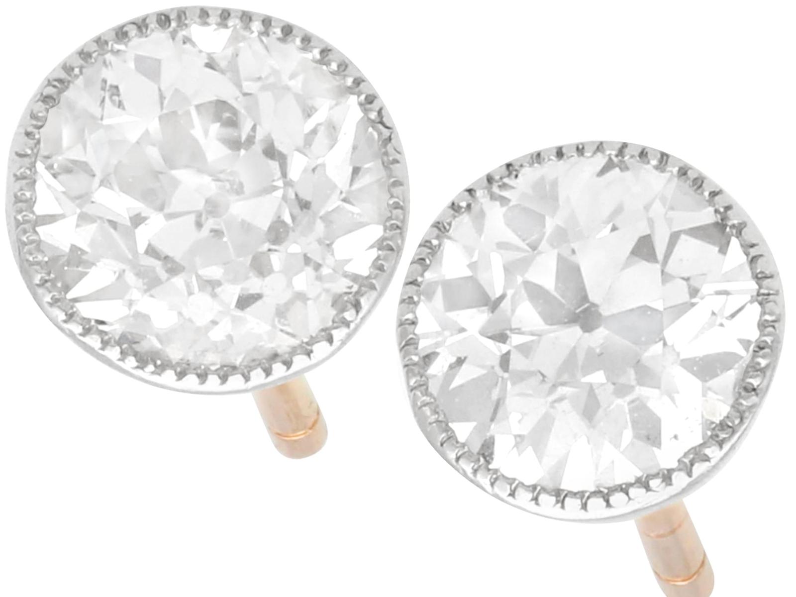 Antique 1.25ct Diamond and 9ct Yellow Gold Stud Earrings (1 of 11)