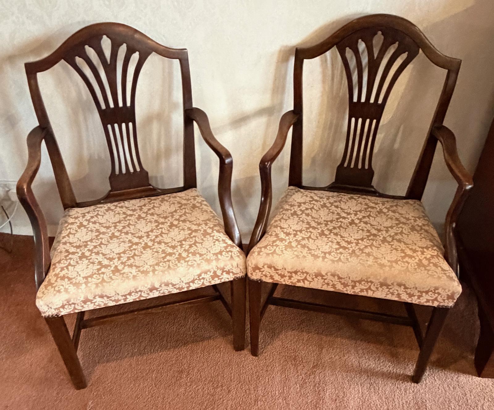 Pair of Hepplewhite Style Mahogany Armchairs (1 of 8) Pair of Hepplewhite Style Mahogany Armchairs (1 of 8)