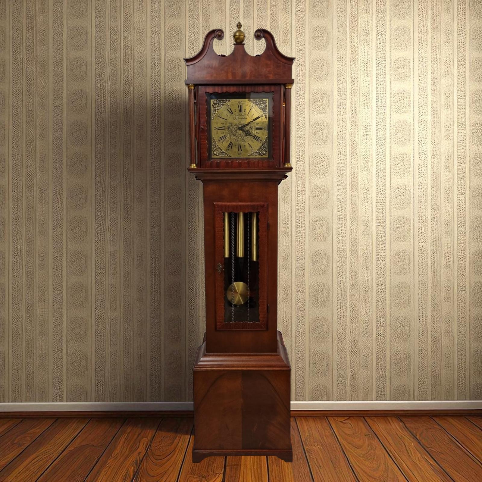 Vintage Mahogany Longcase Grandfather Clock / Weight-driven Movement / c.1960s (1 of 10)