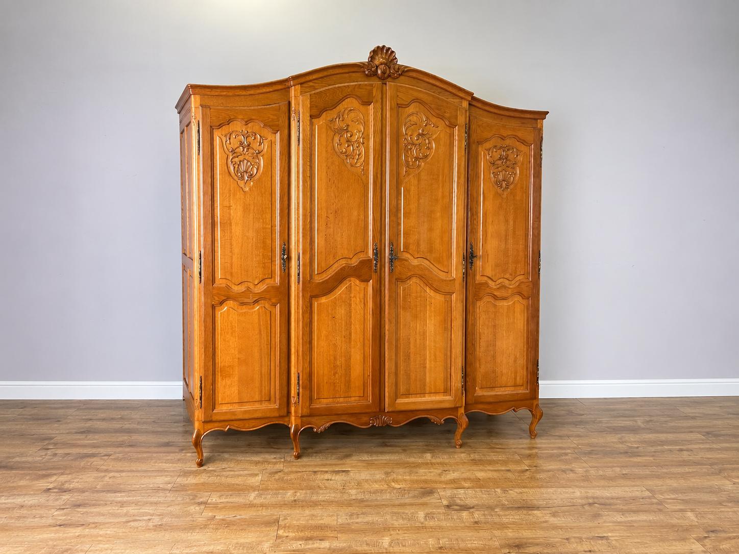 Wardrobe Vintage French Style Four Door Carved Oak Armoire (1 of 15) Wardrobe Vintage French Style Four Door Carved Oak Armoire (1 of 15)