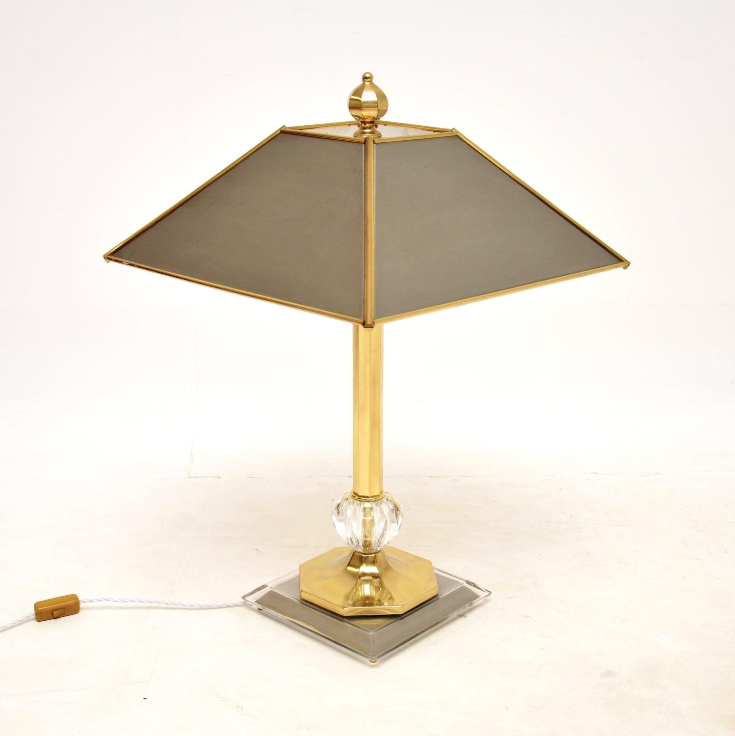 Large Vintage Italian Brass & Steel Table Lamp (1 of 8) Large Vintage Italian Brass & Steel Table Lamp (1 of 8)