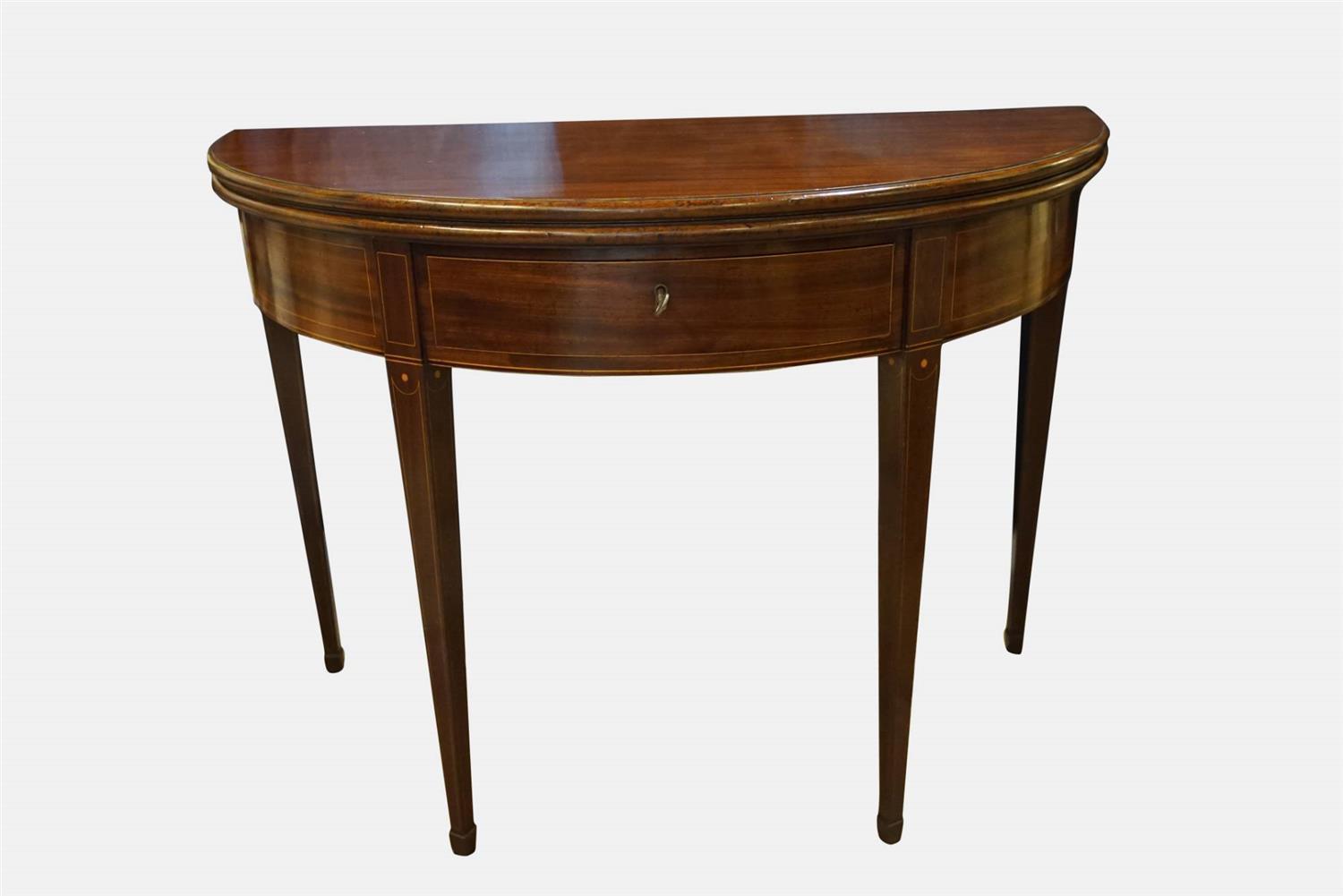 18th Century Mahogany Demi-Lune Tea Table (1 of 1)