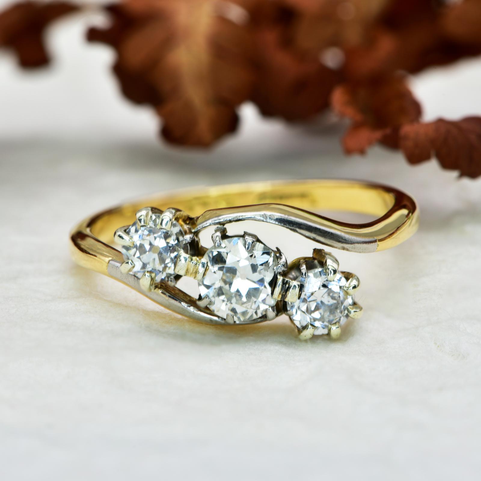 The Vintage Old European Cut Three Diamond Ring (1 of 7) The Vintage Old European Cut Three Diamond Ring (1 of 7)