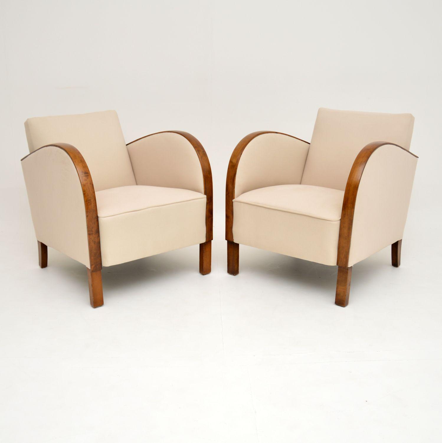 Pair of Art Deco Swedish Satin Birch Armchairs (1 of 7) Pair of Art Deco Swedish Satin Birch Armchairs (1 of 7)