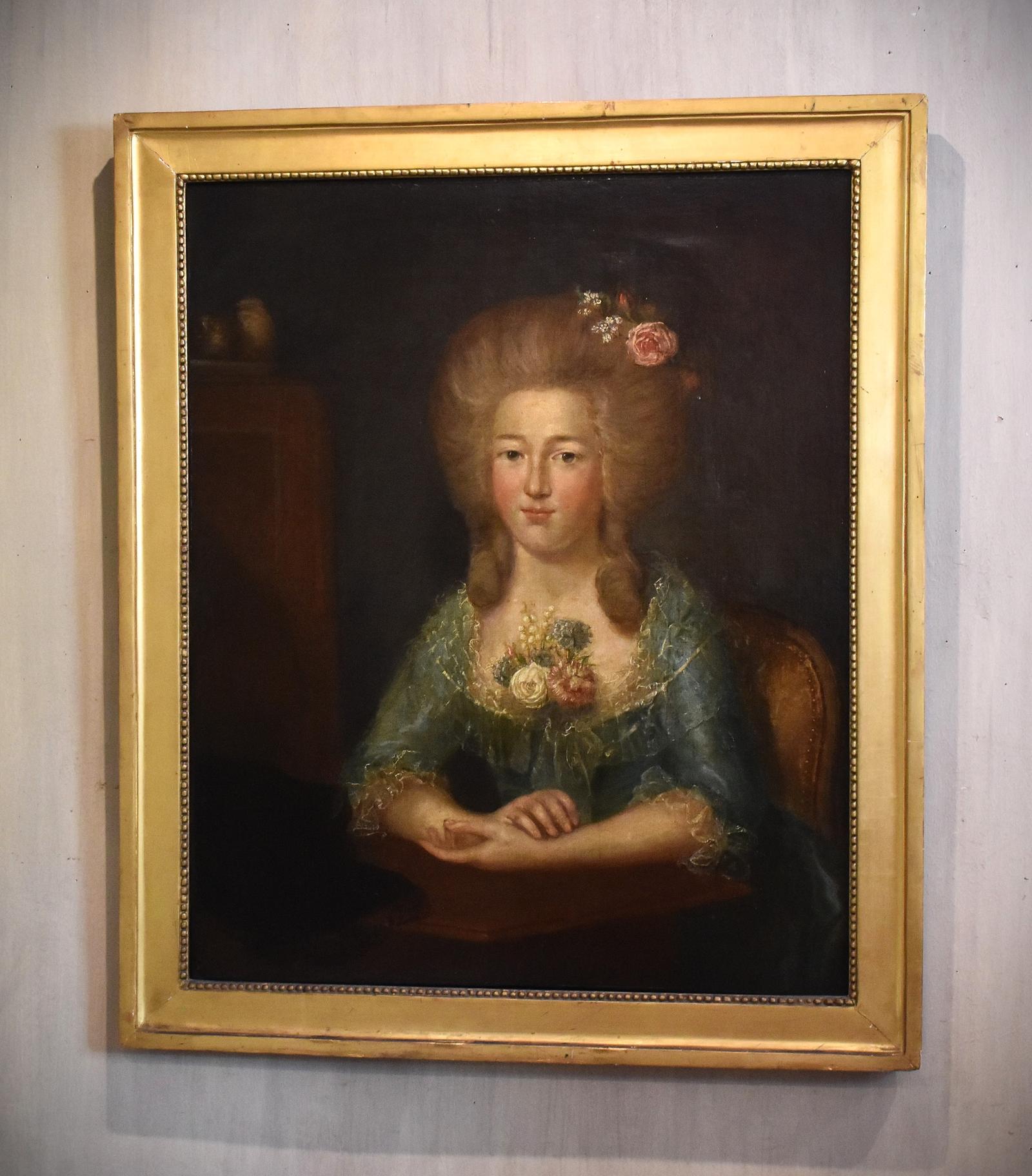 Fine Large Eighteenth Century Oil Portrait of a Lady (1 of 5)
