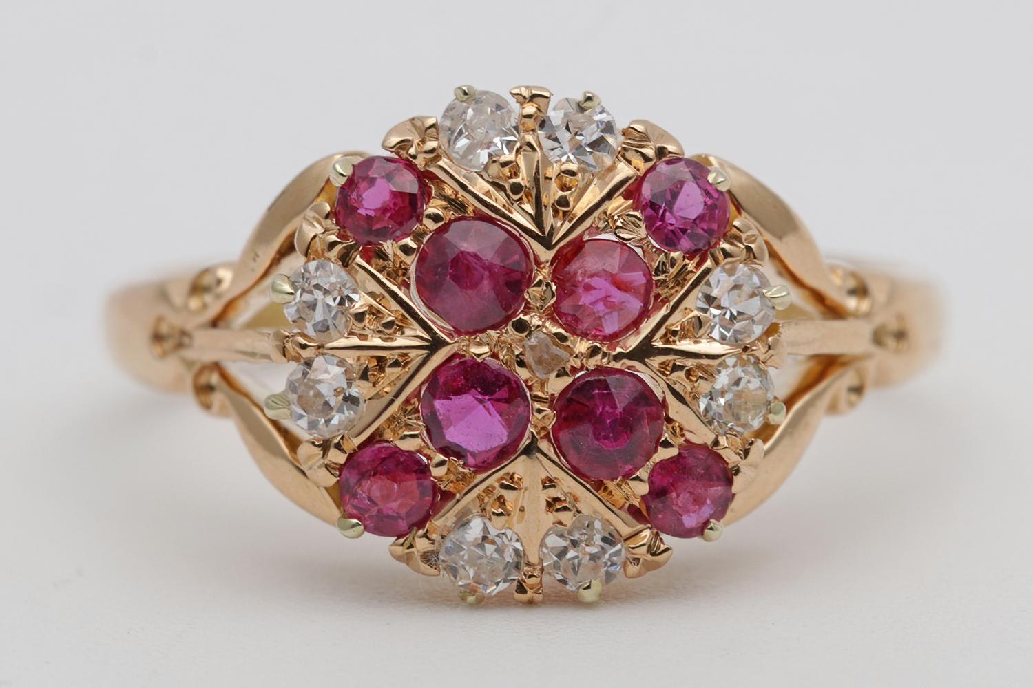 Early 20th Century 18ct Gold Ruby & Diamond Dress Ring (1 of 3) Early 20th Century 18ct Gold Ruby & Diamond Dress Ring (1 of 3)
