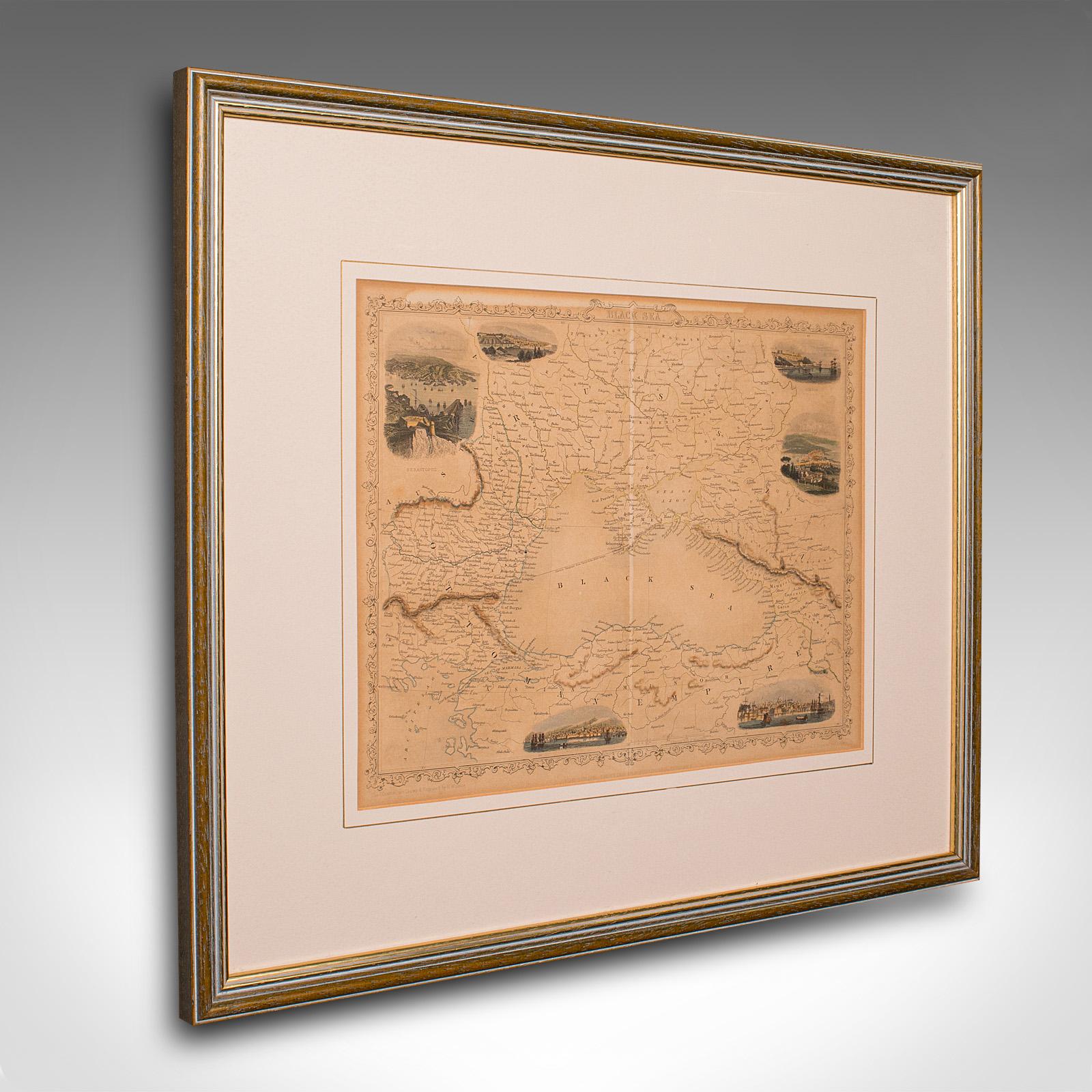 Antique Lithography Map, Black Sea, English, Framed, Cartography, Victorian (1 of 12)